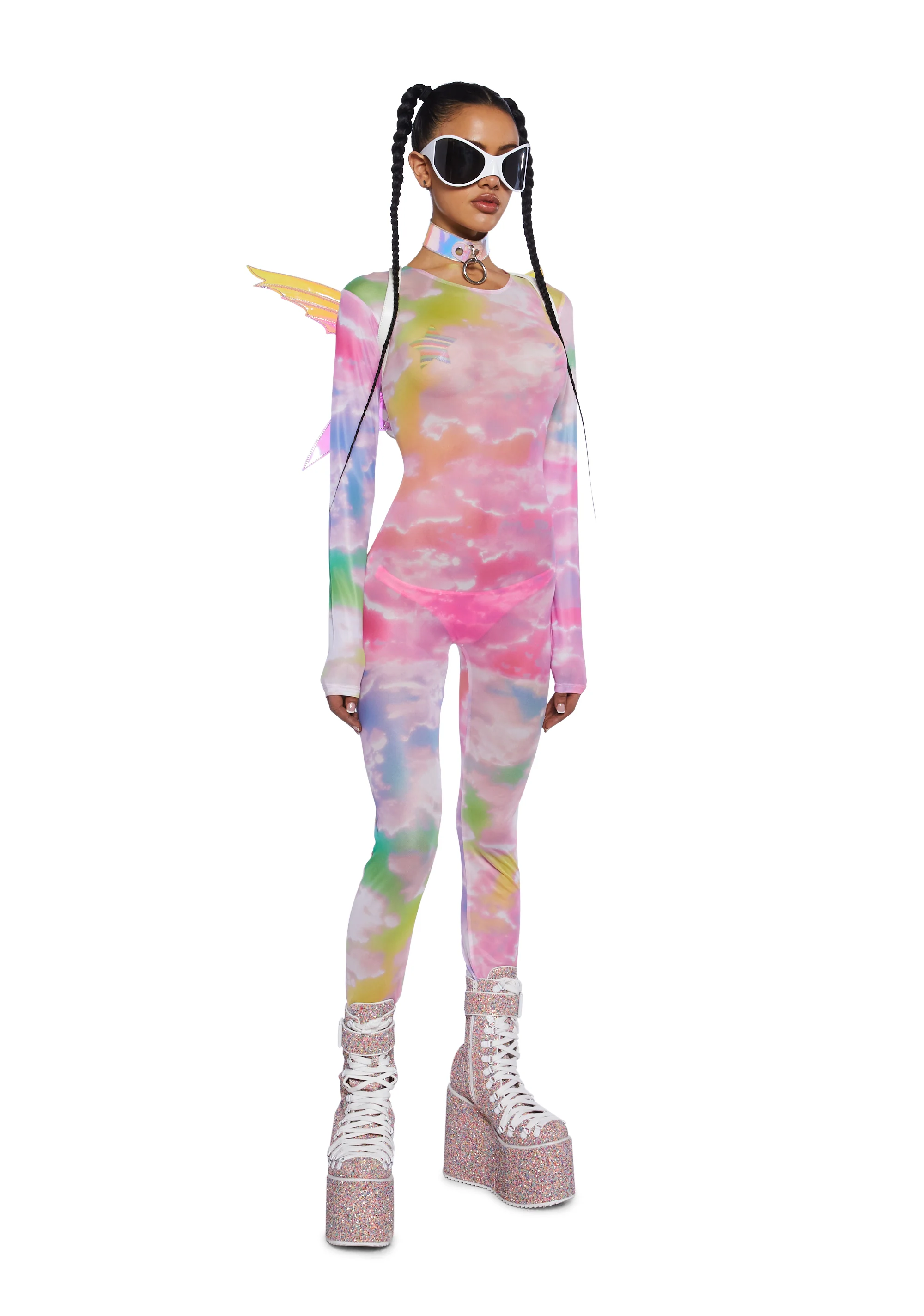 Rainbow Dreams Mesh Catsuit - Image 3