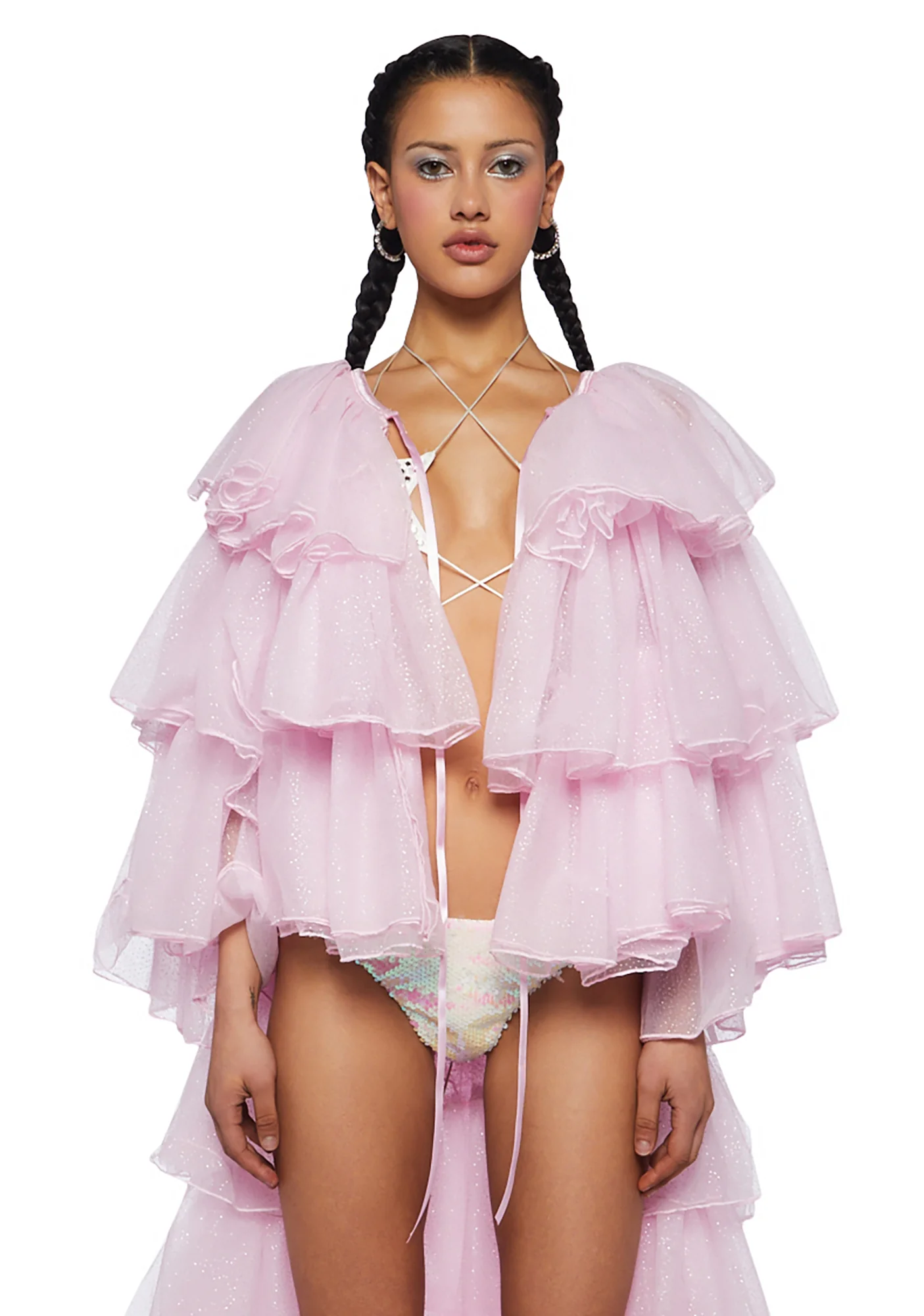 Rainbow Rhapsody Tulle Duster - Light Pink - Image 2
