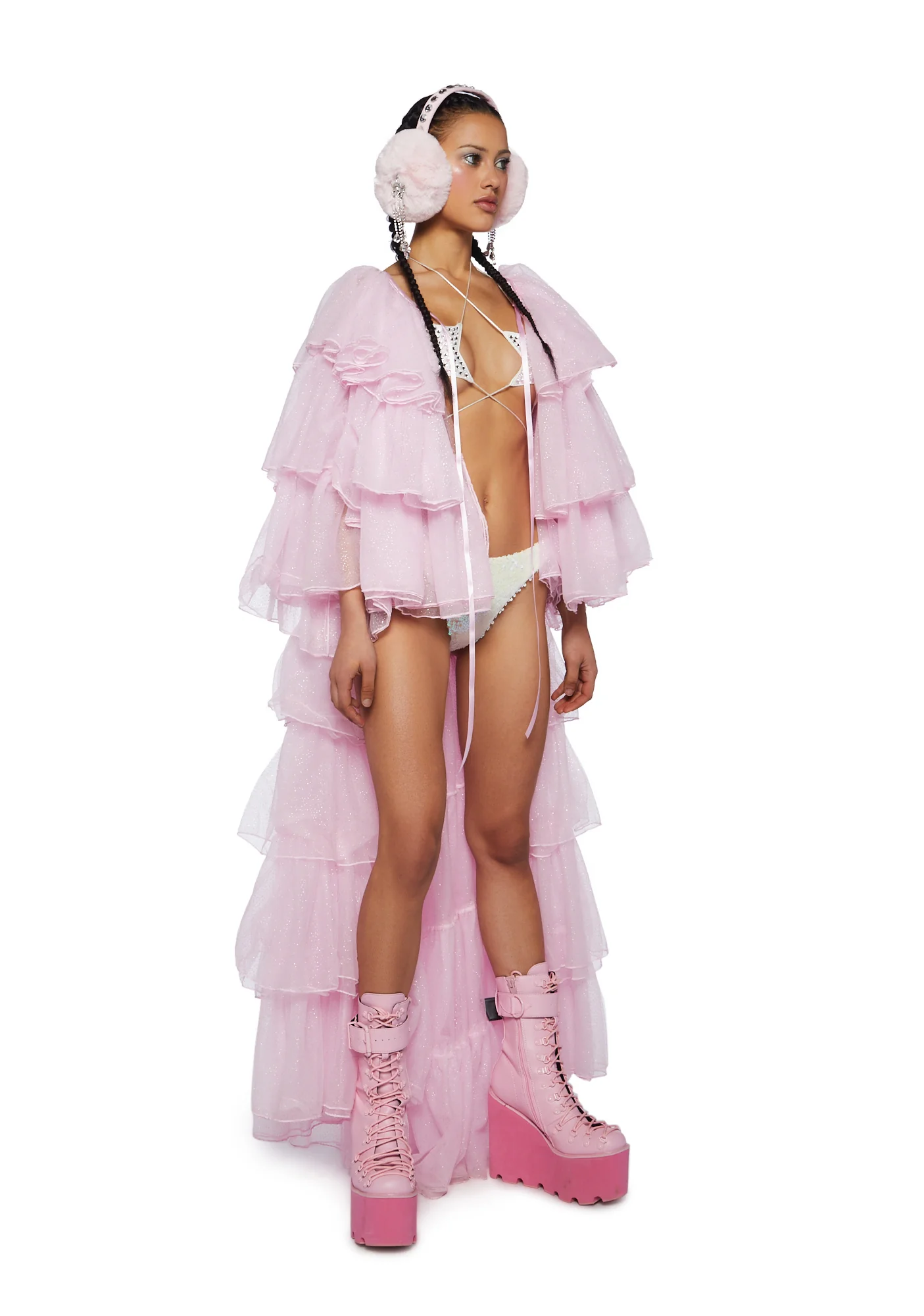 Rainbow Rhapsody Tulle Duster - Light Pink - Image 5