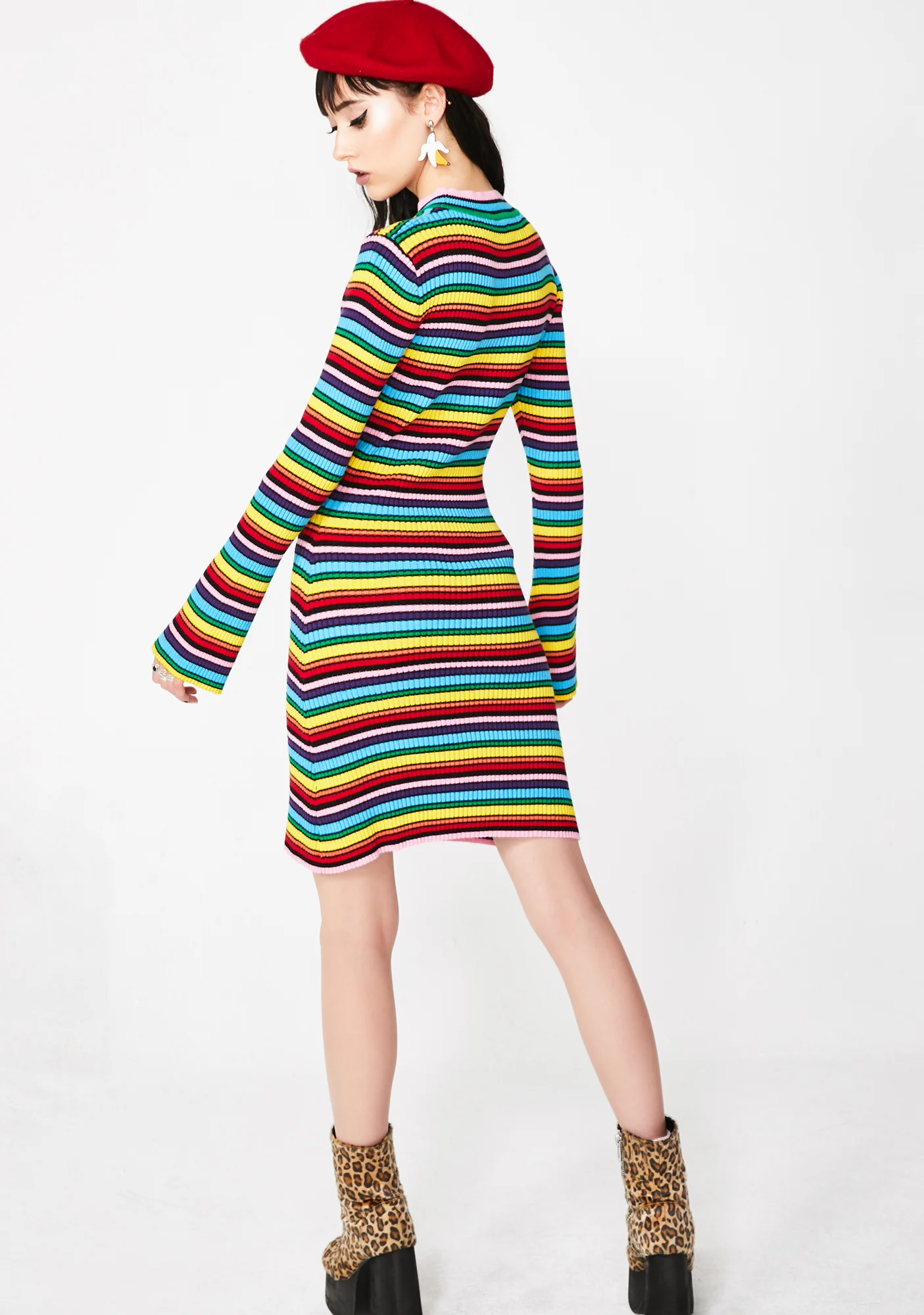 Rainbow Rib Dress - Image 4