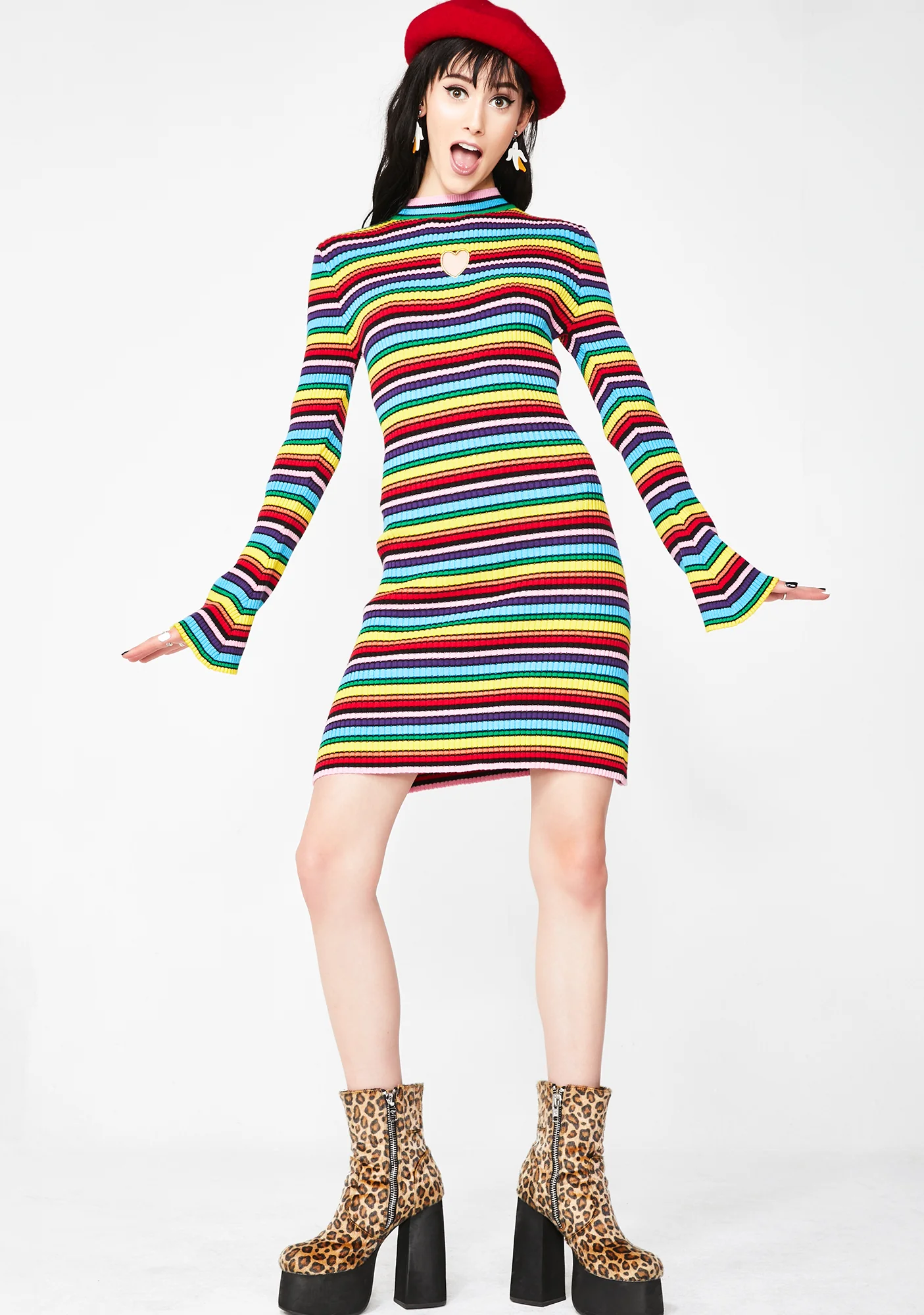 Rainbow Rib Dress - Image 5