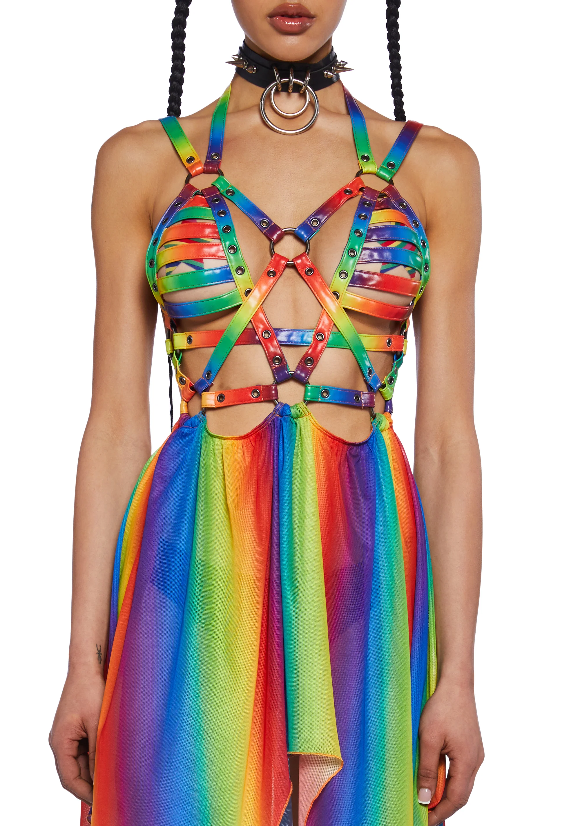 Celestial Ringmaster Mini Dress - Rainbow - Image 3