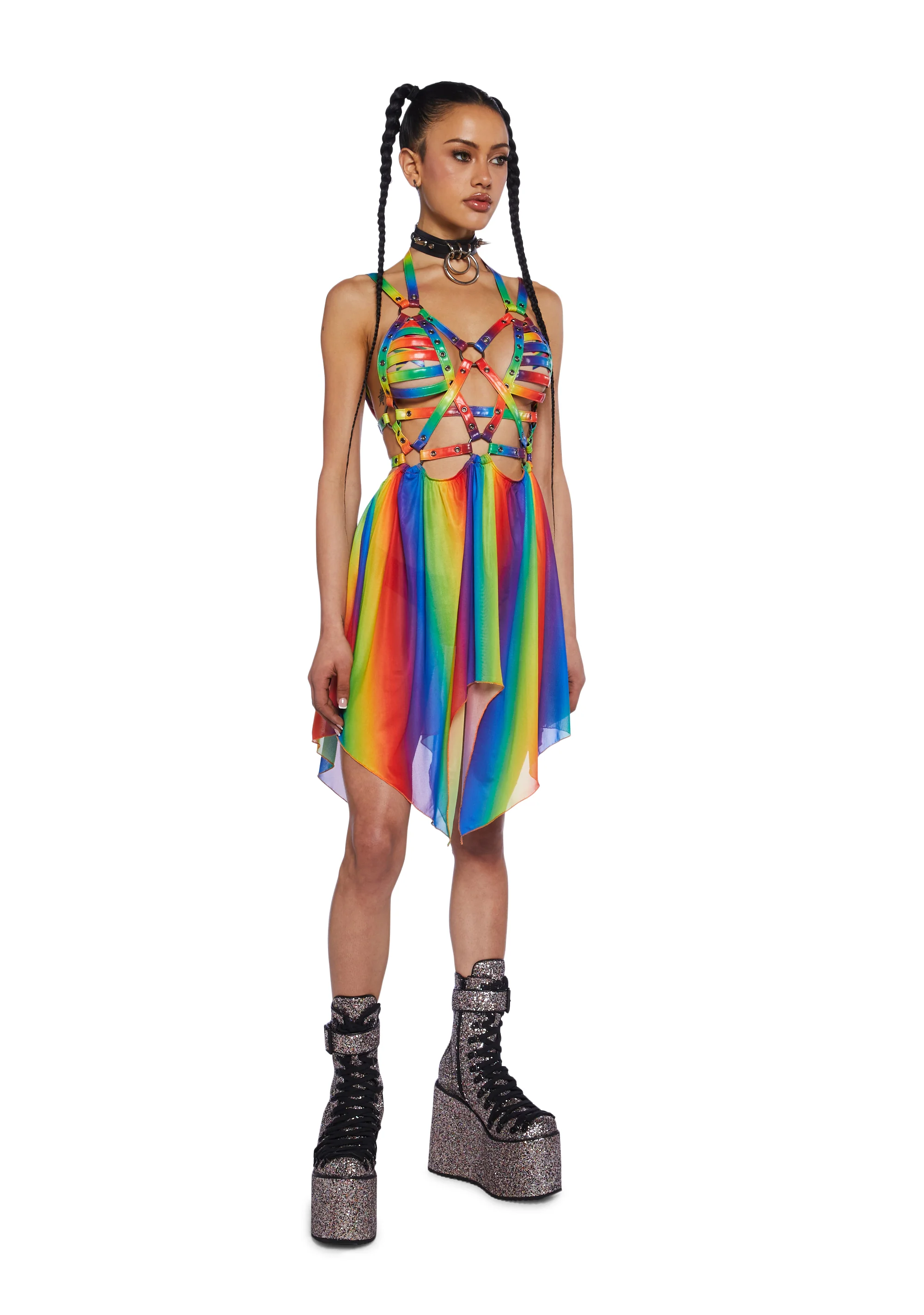Celestial Ringmaster Mini Dress - Rainbow - Image 5