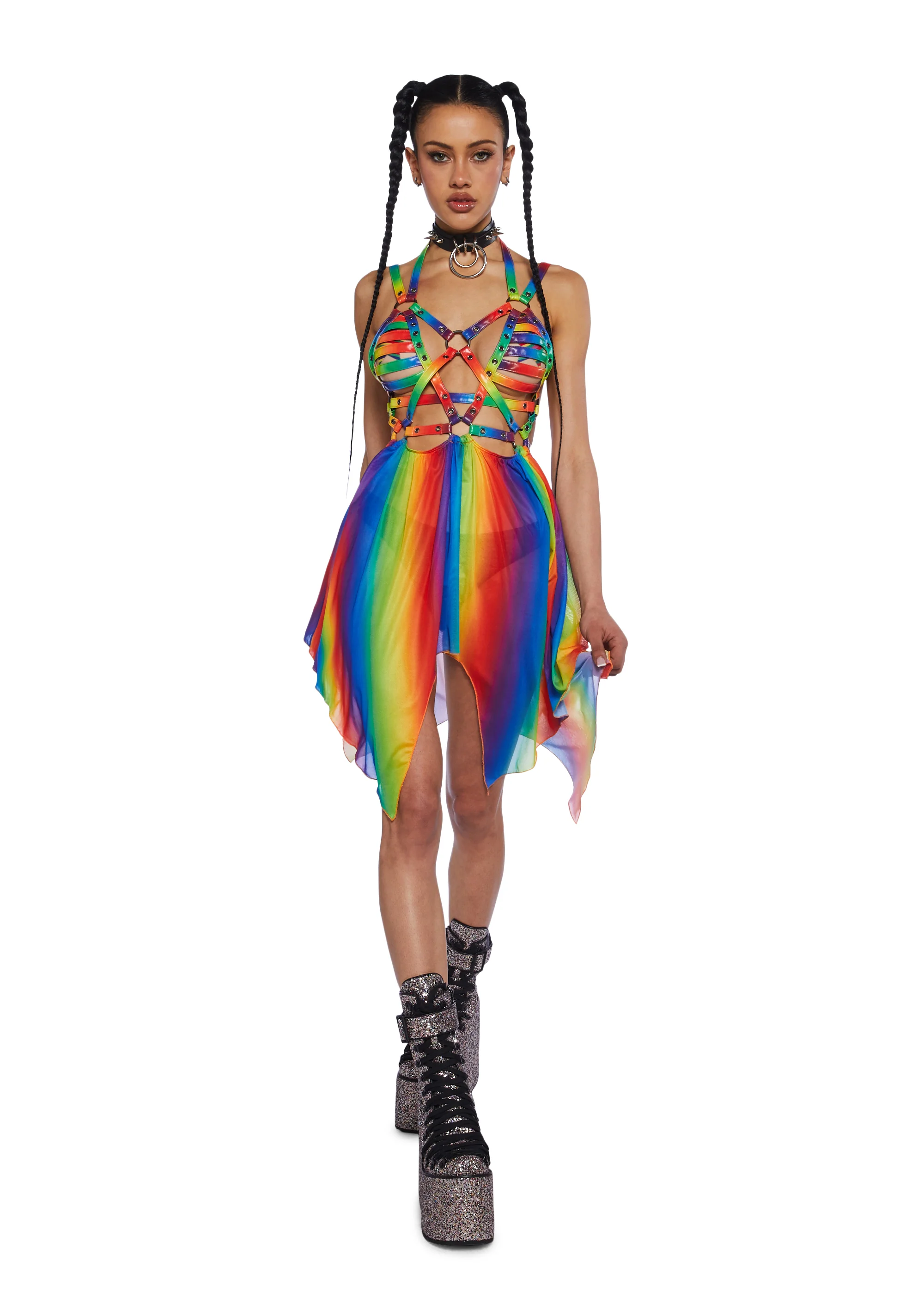 Celestial Ringmaster Mini Dress - Rainbow - Image 6