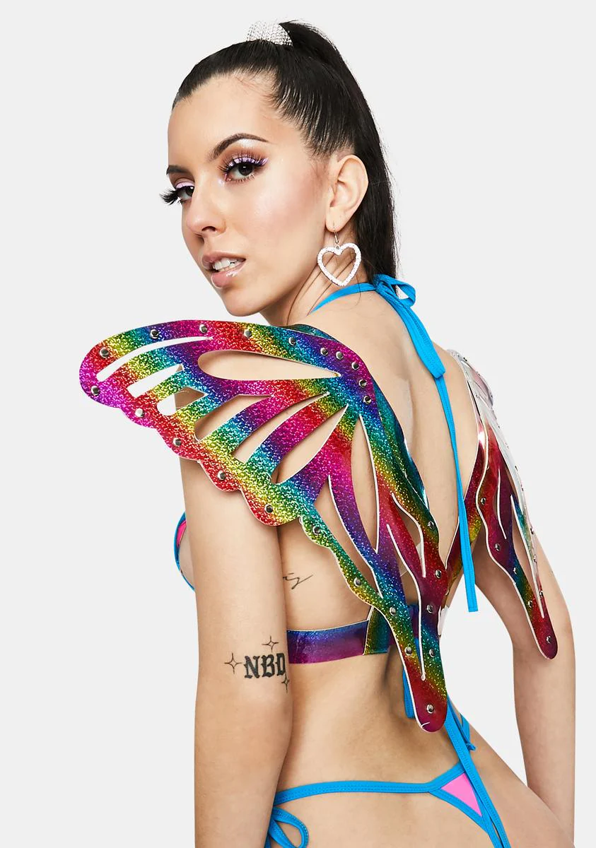 Rainbow Sparkle Butterfly Wings Harness - Image 2