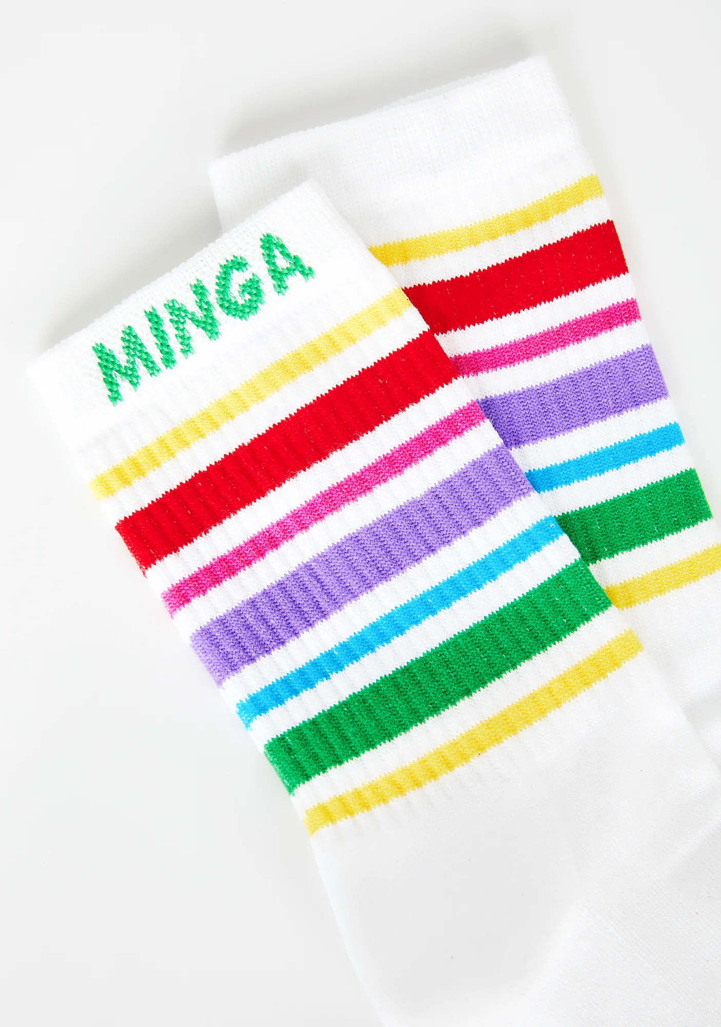 Rainbow Striped Sporty Socks - Image 2
