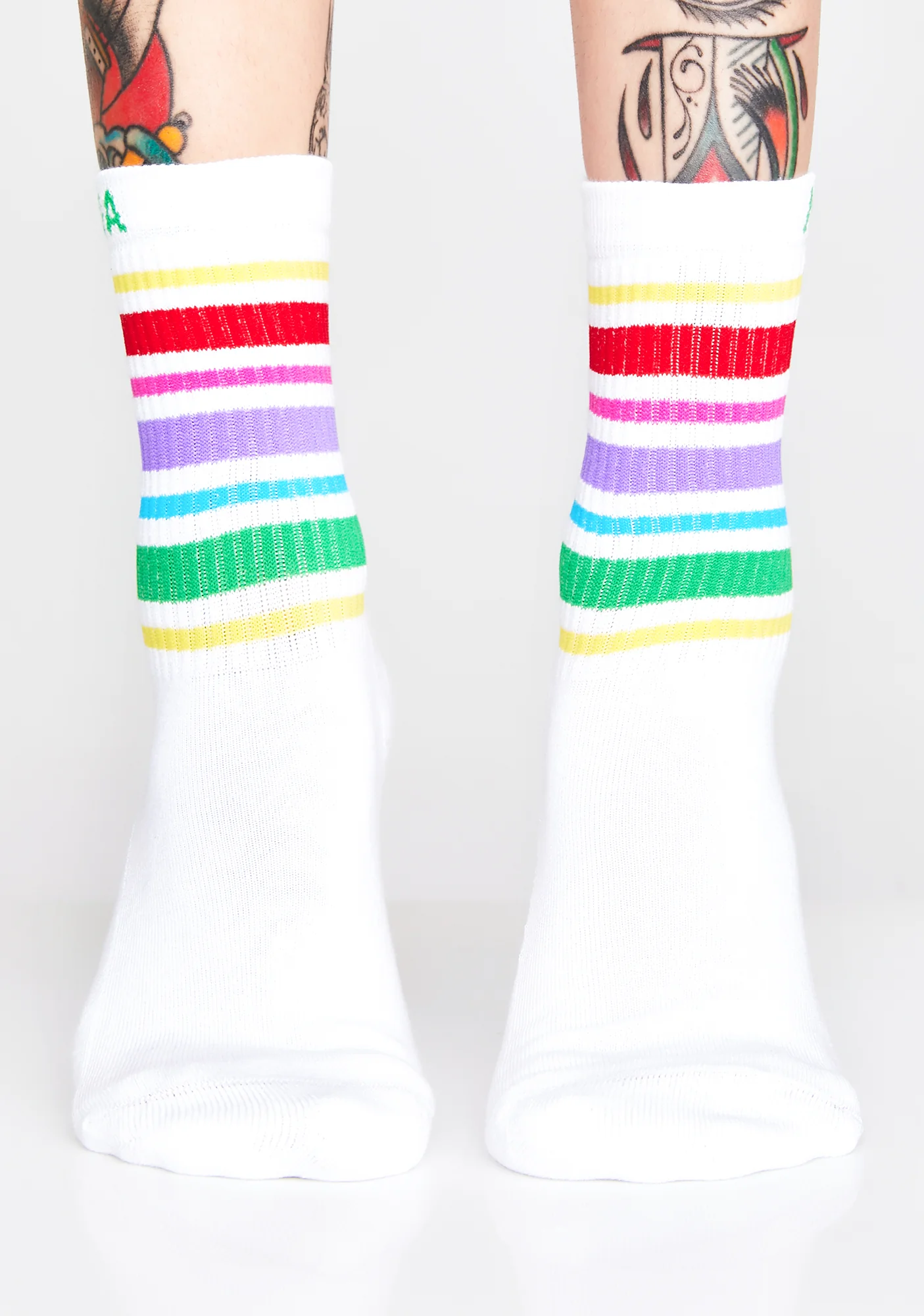 Rainbow Striped Sporty Socks - Image 3
