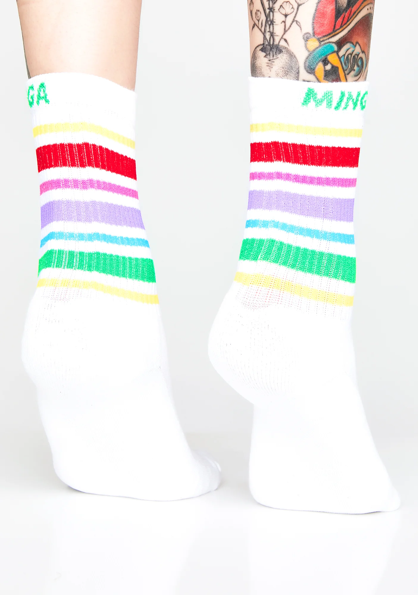 Rainbow Striped Sporty Socks - Image 4