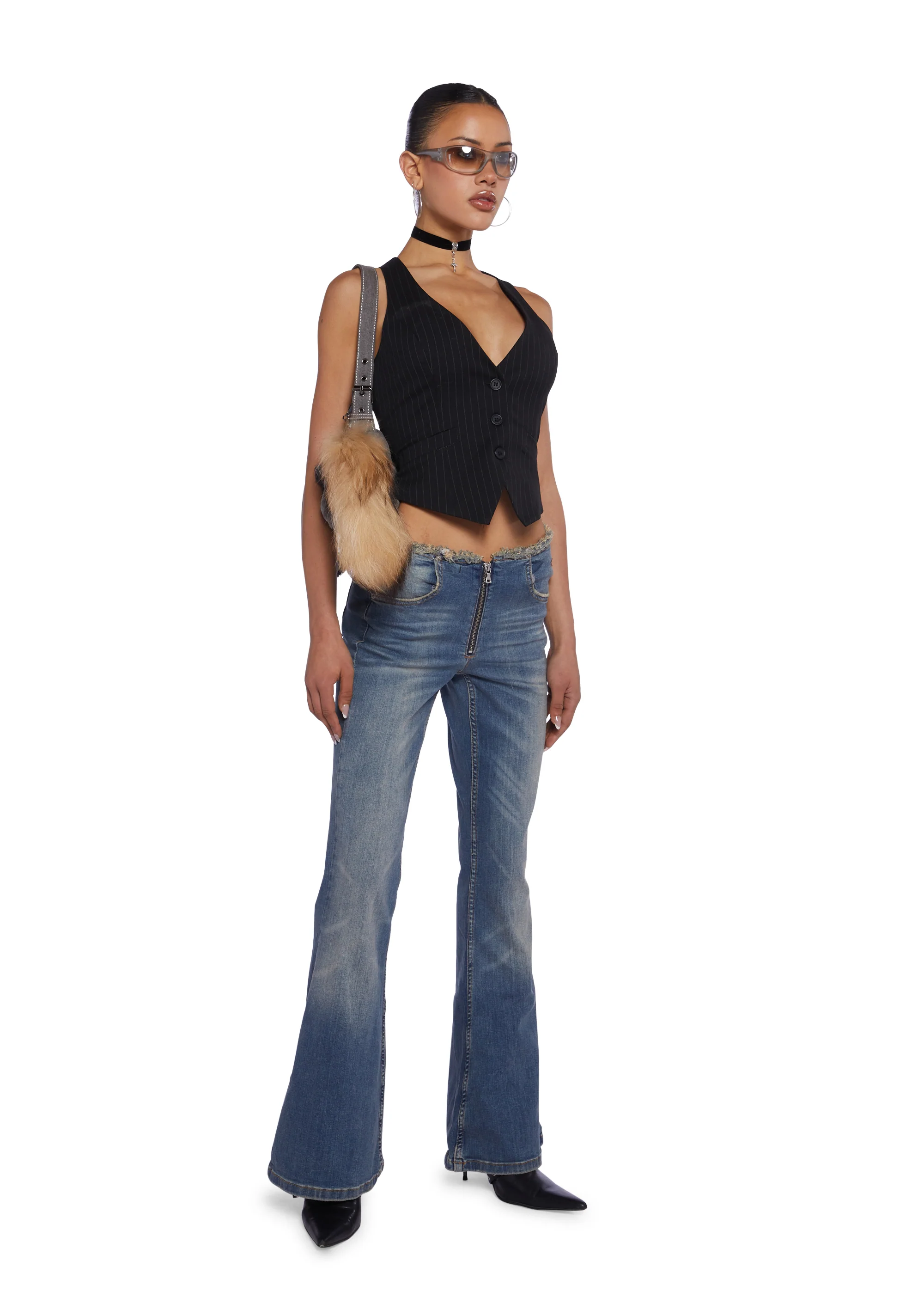 Raw Waist Wide Leg Jeans - Image 2