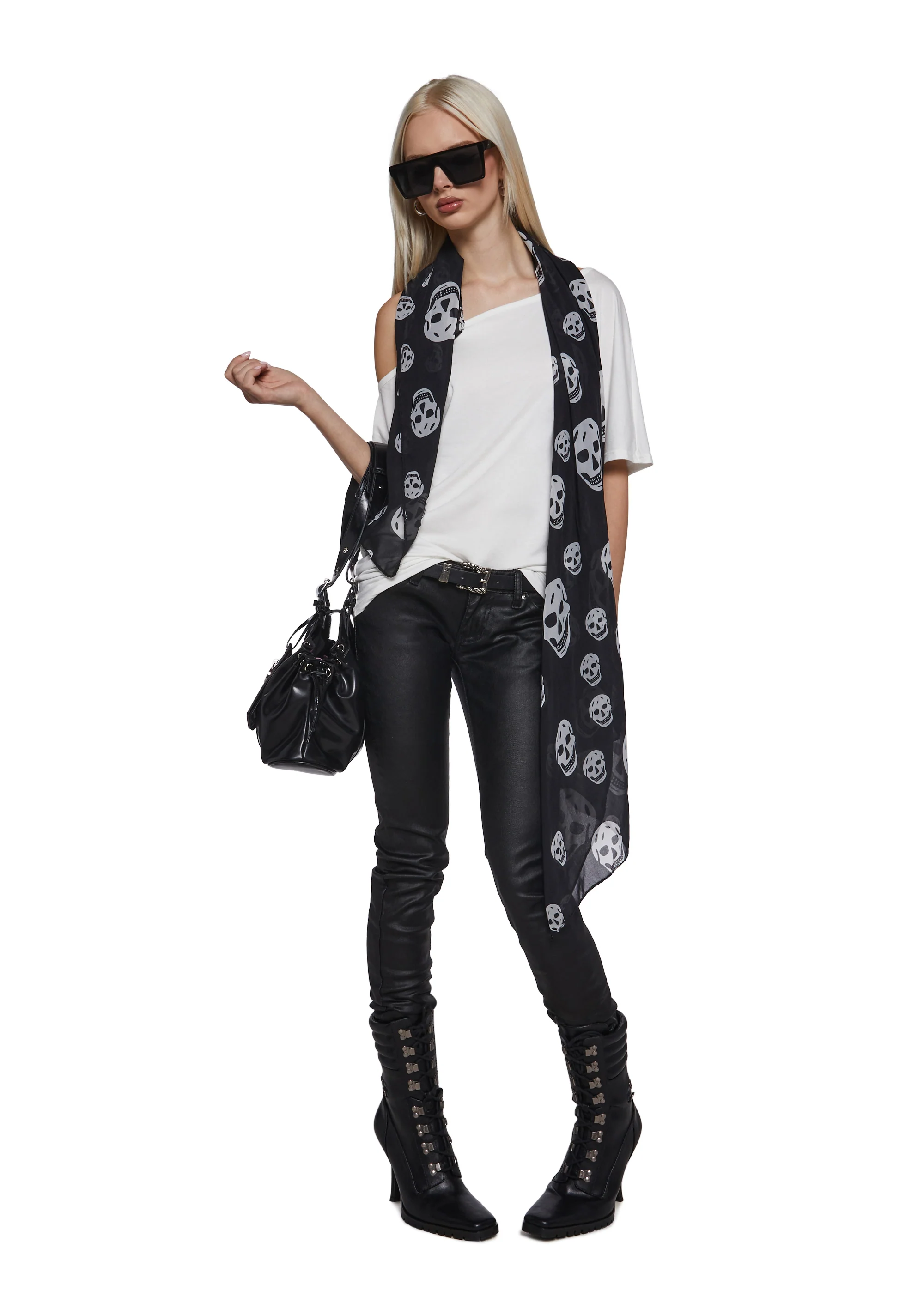 Flirting Over Oversized Tee - White - Image 7