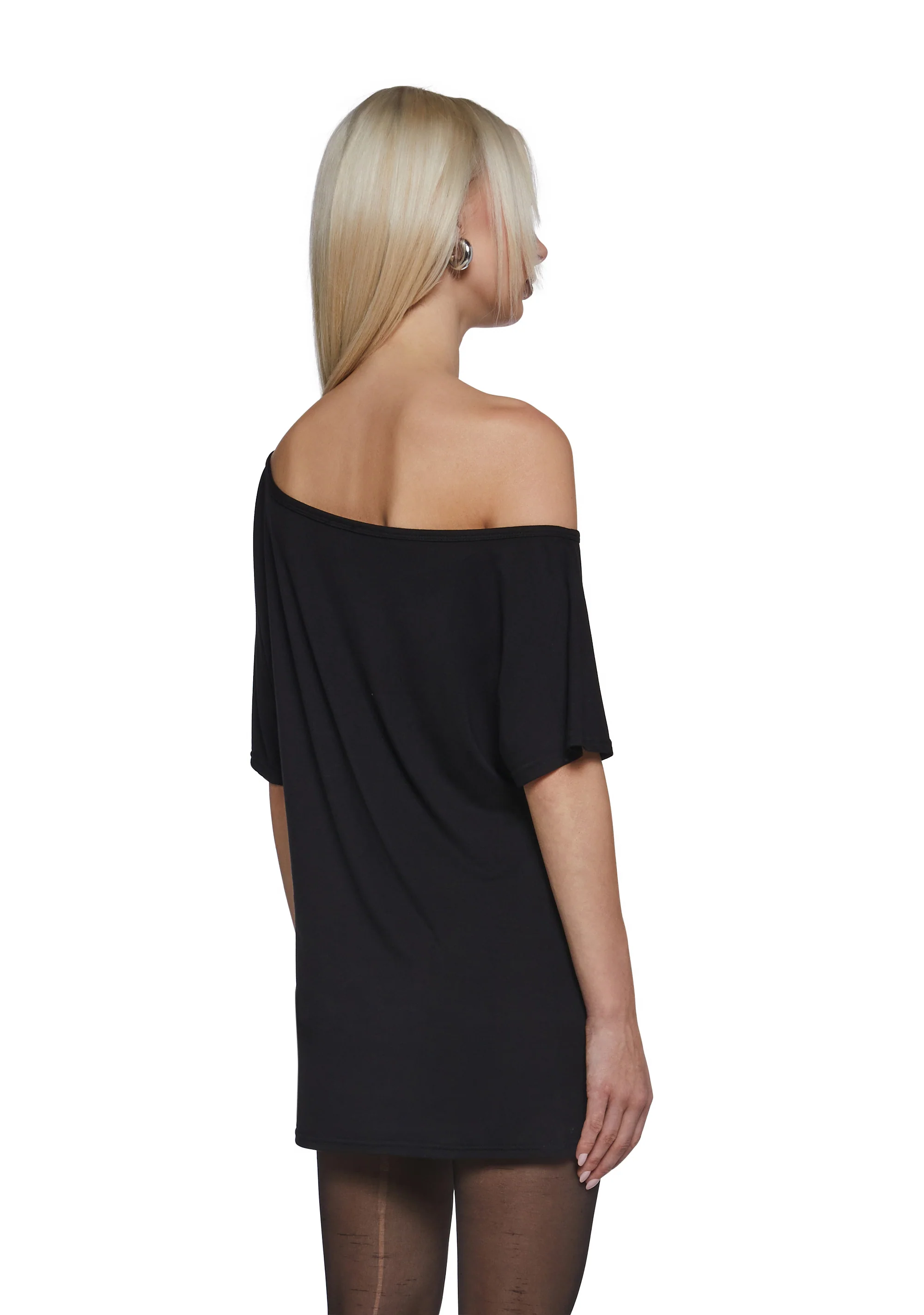 Flirting Over Oversized Tee - Black - Image 4