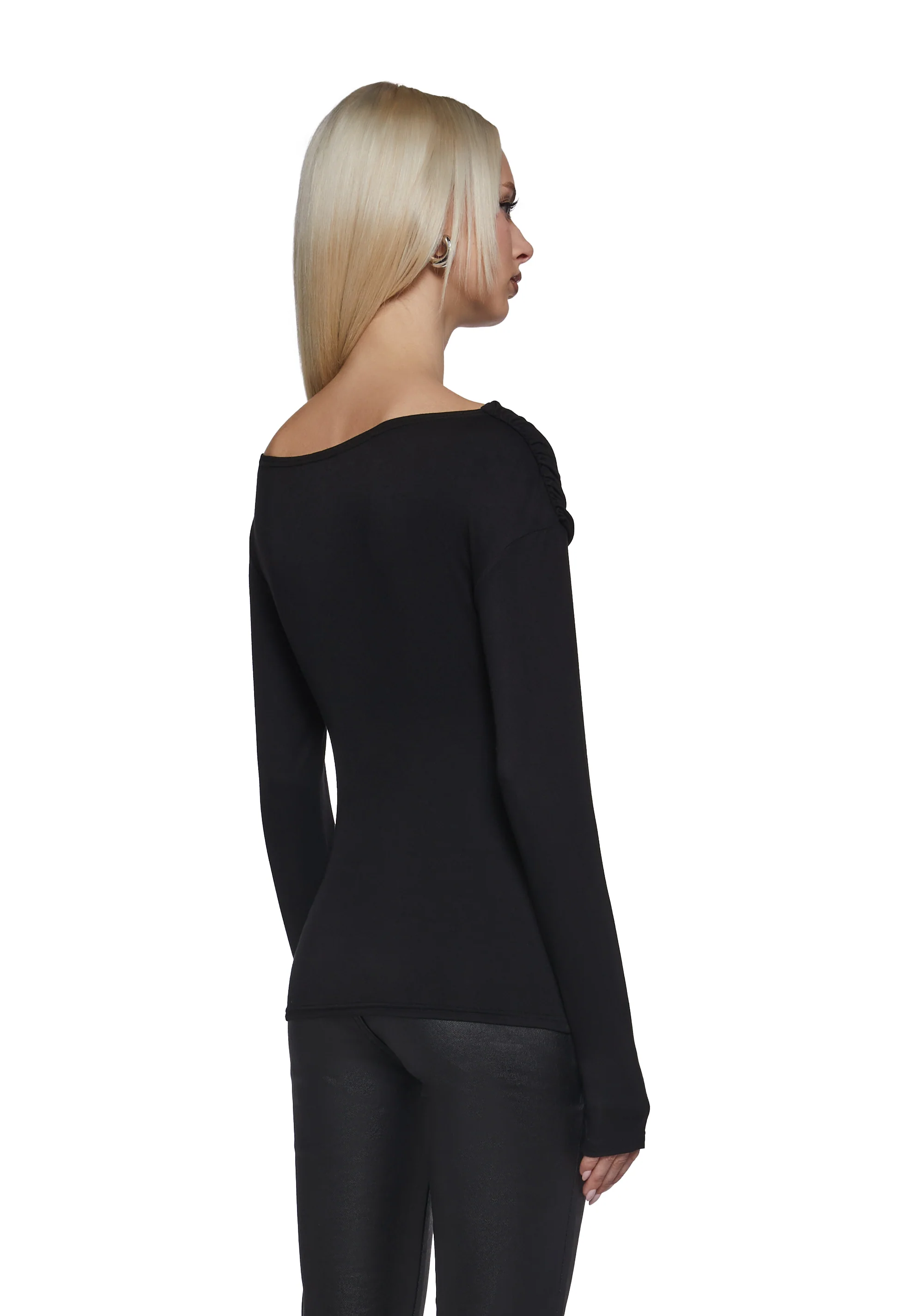 Step Up Long Sleeve Top - Black - Image 4