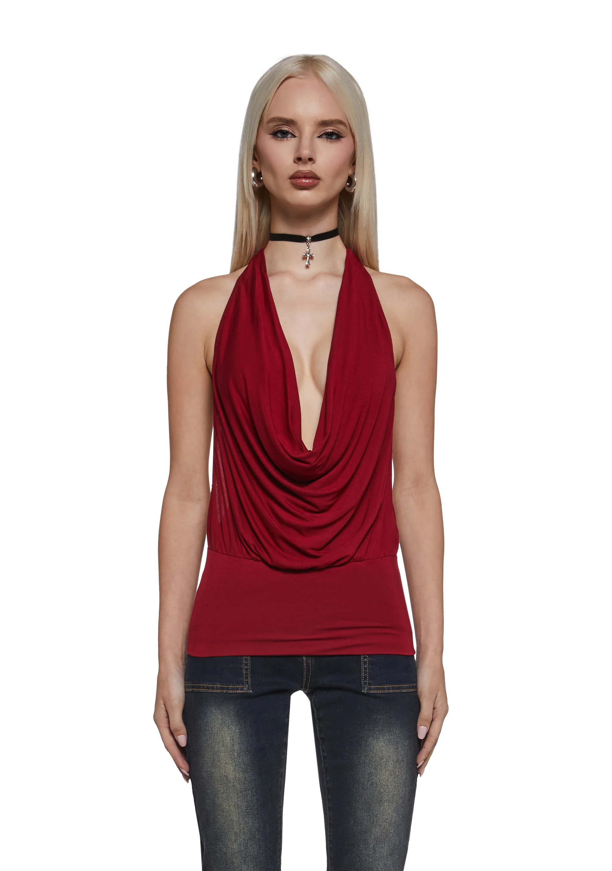 Celeb Status Halter Top - Red - Image 5