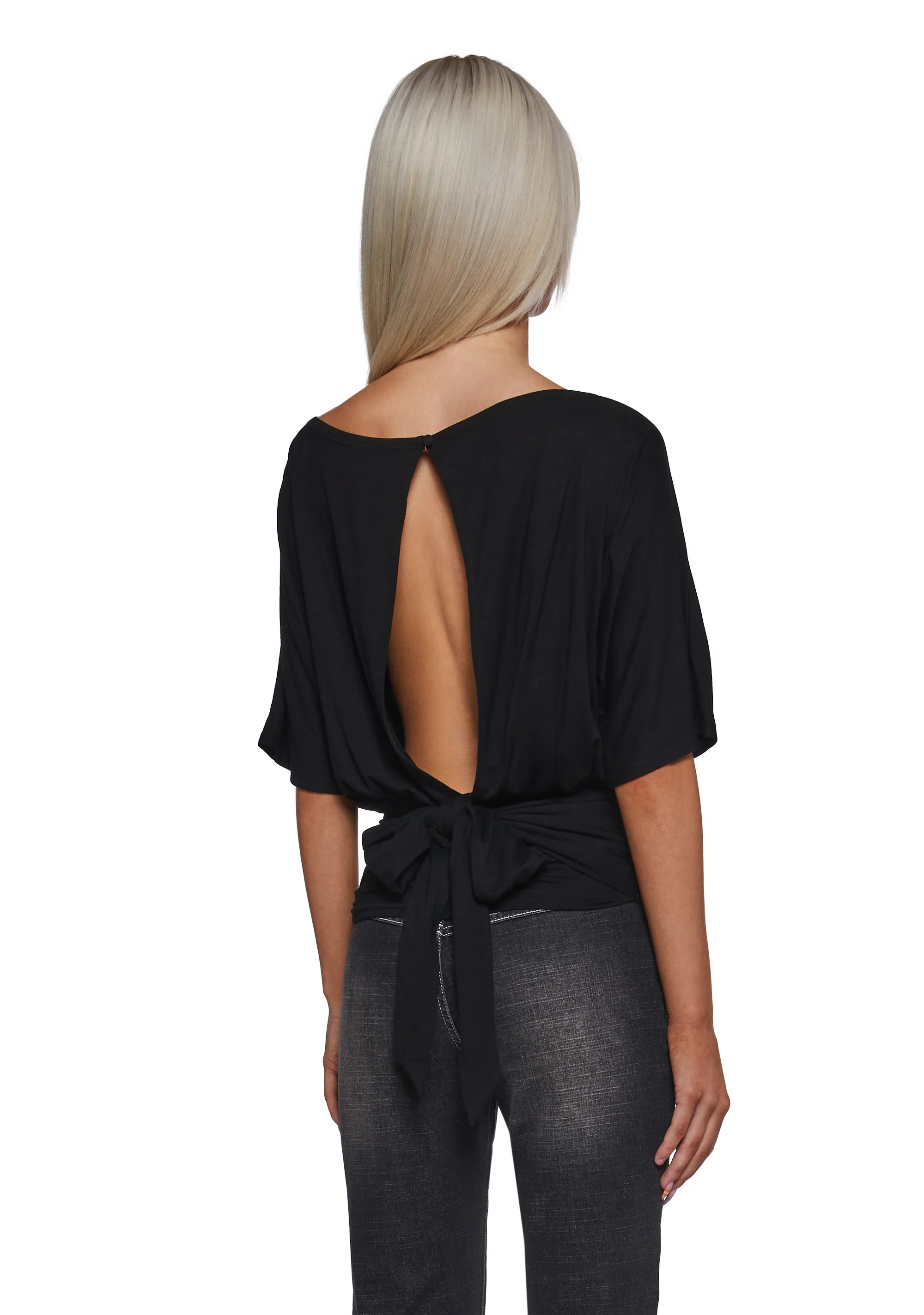 Charm Behavior Wrap Top - Black - Image 4