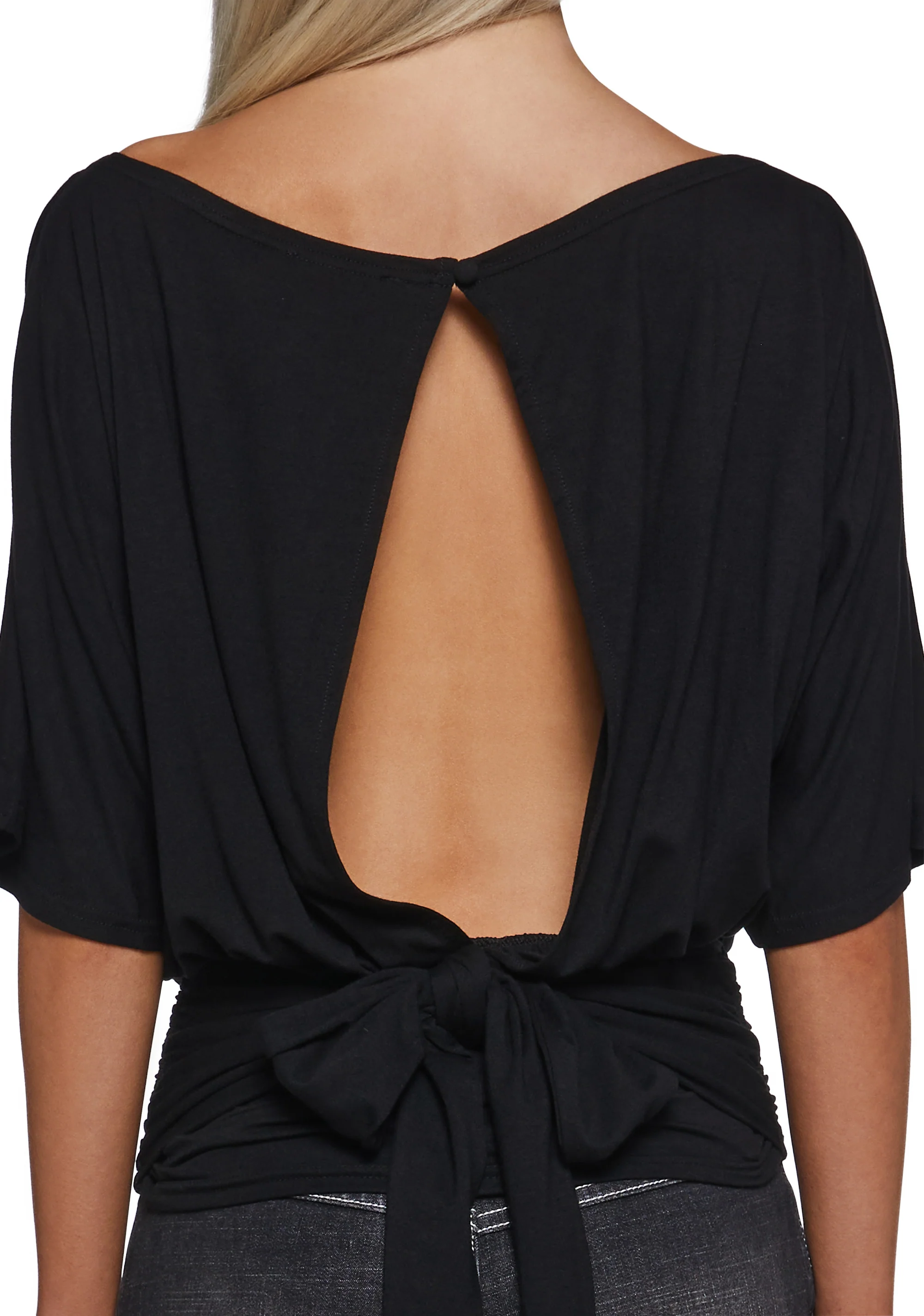 Charm Behavior Wrap Top - Black - Image 6