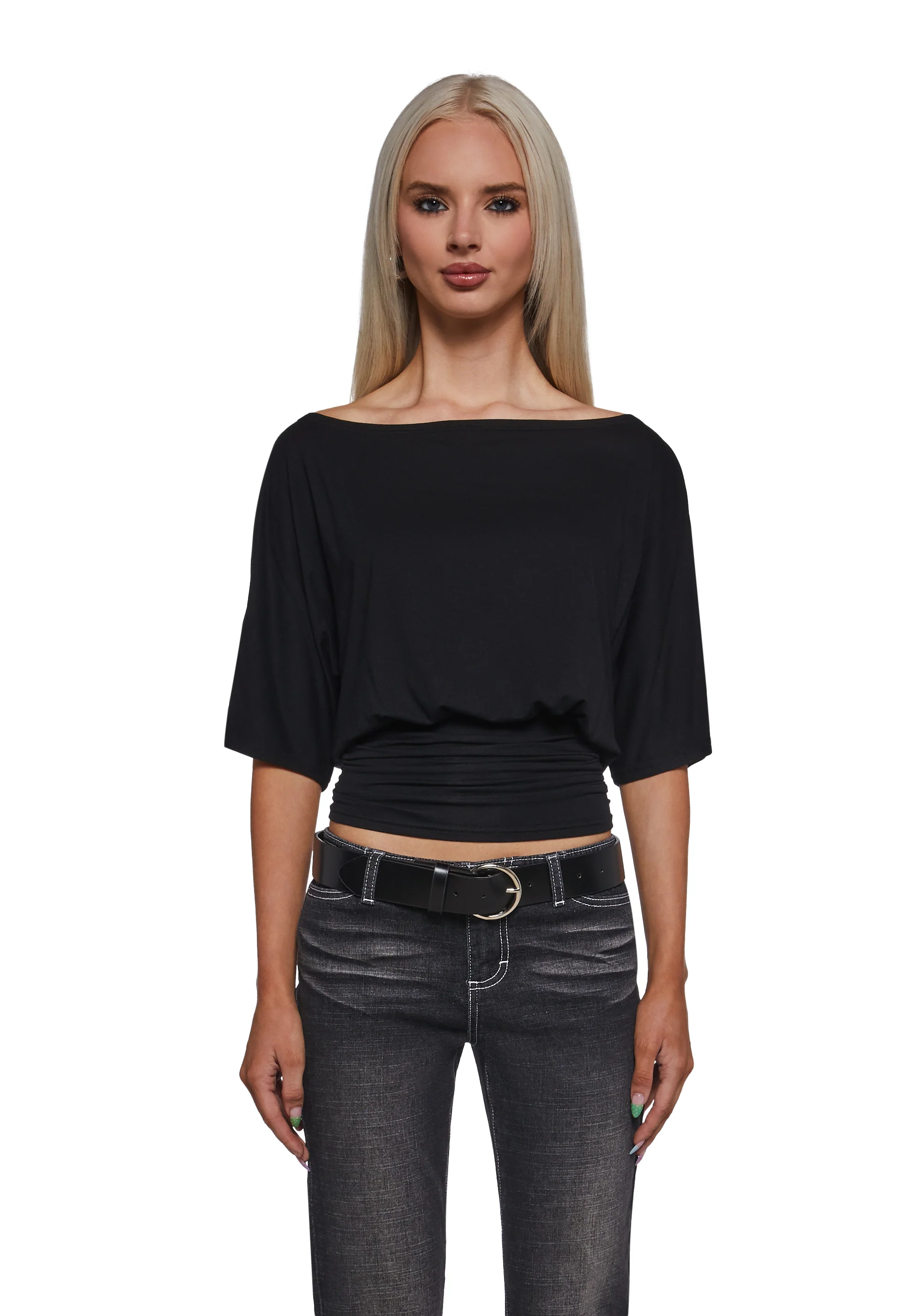 Charm Behavior Wrap Top - Black - Image 7