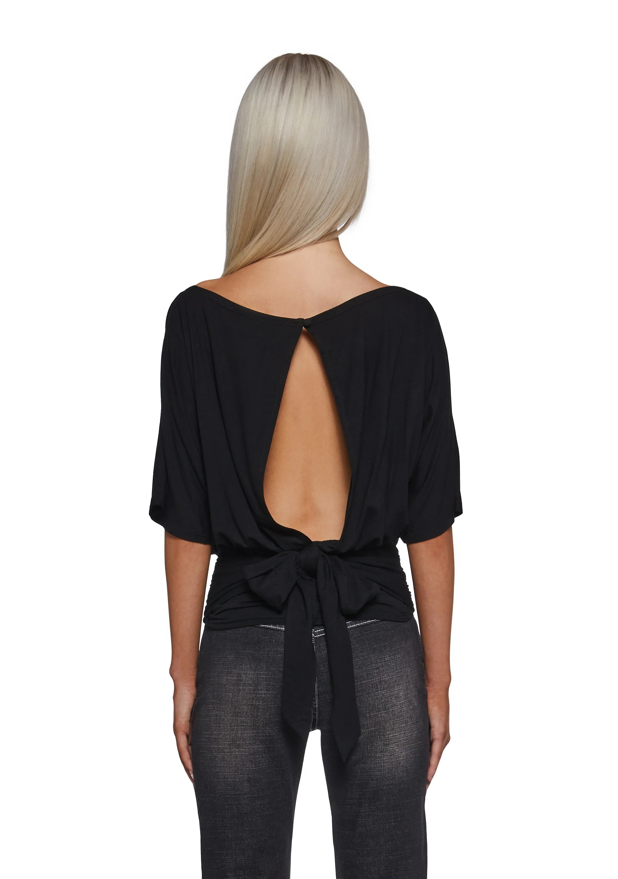 Charm Behavior Wrap Top - Black - Image 8