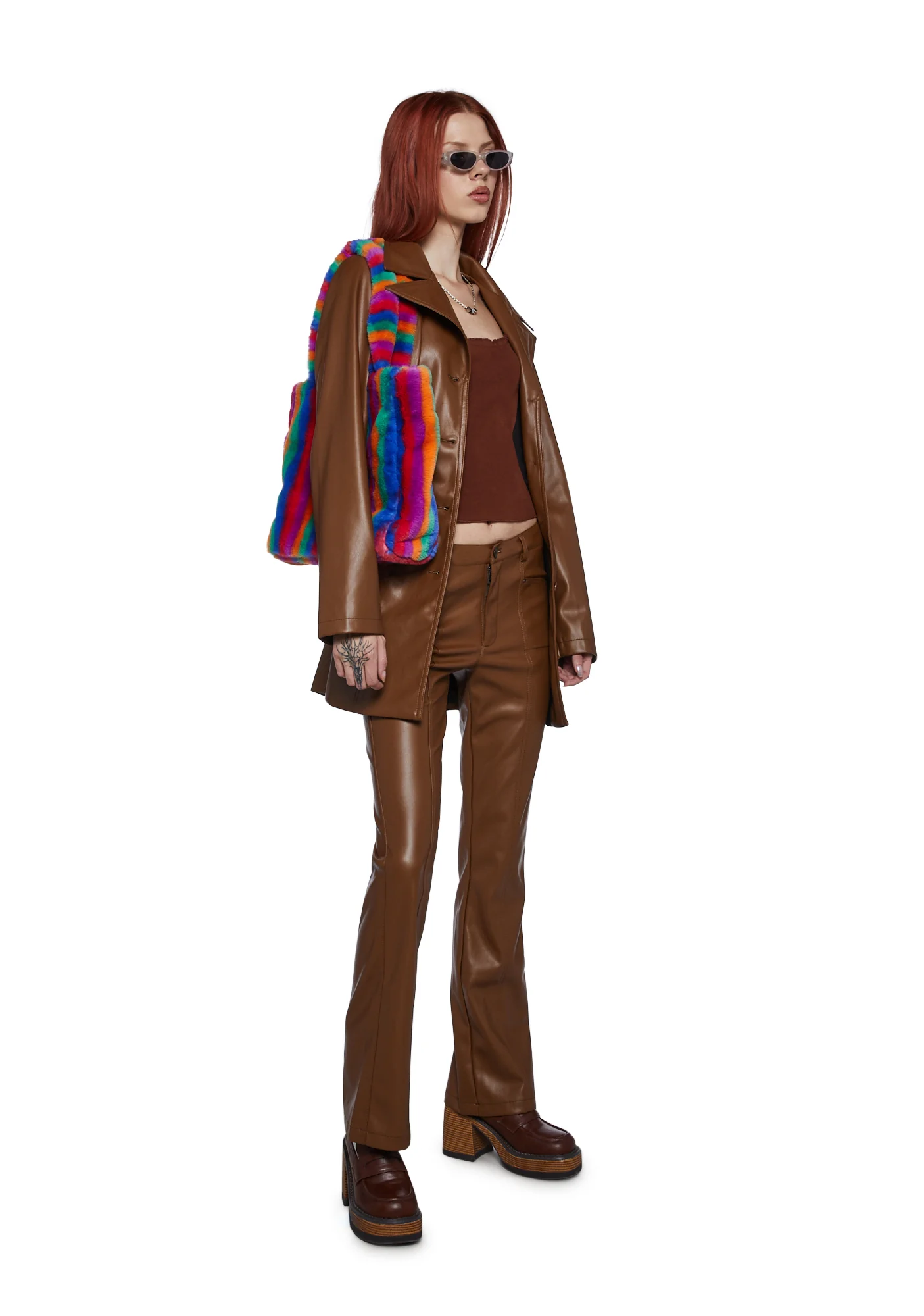 Ready For Fun Vegan Leather Pants - Brown - Image 2