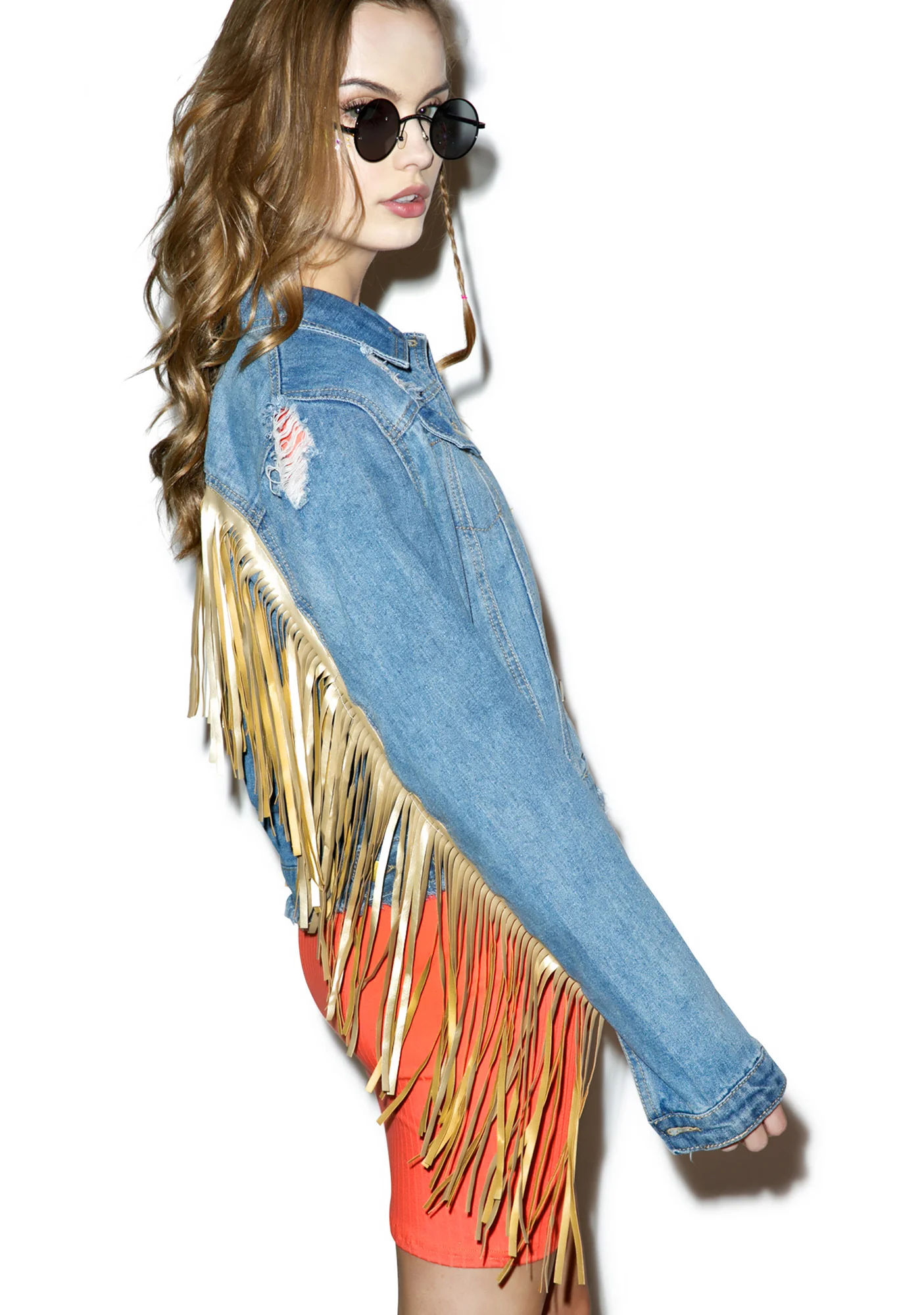 Real Americana Fringed Denim Jacket - Image 2