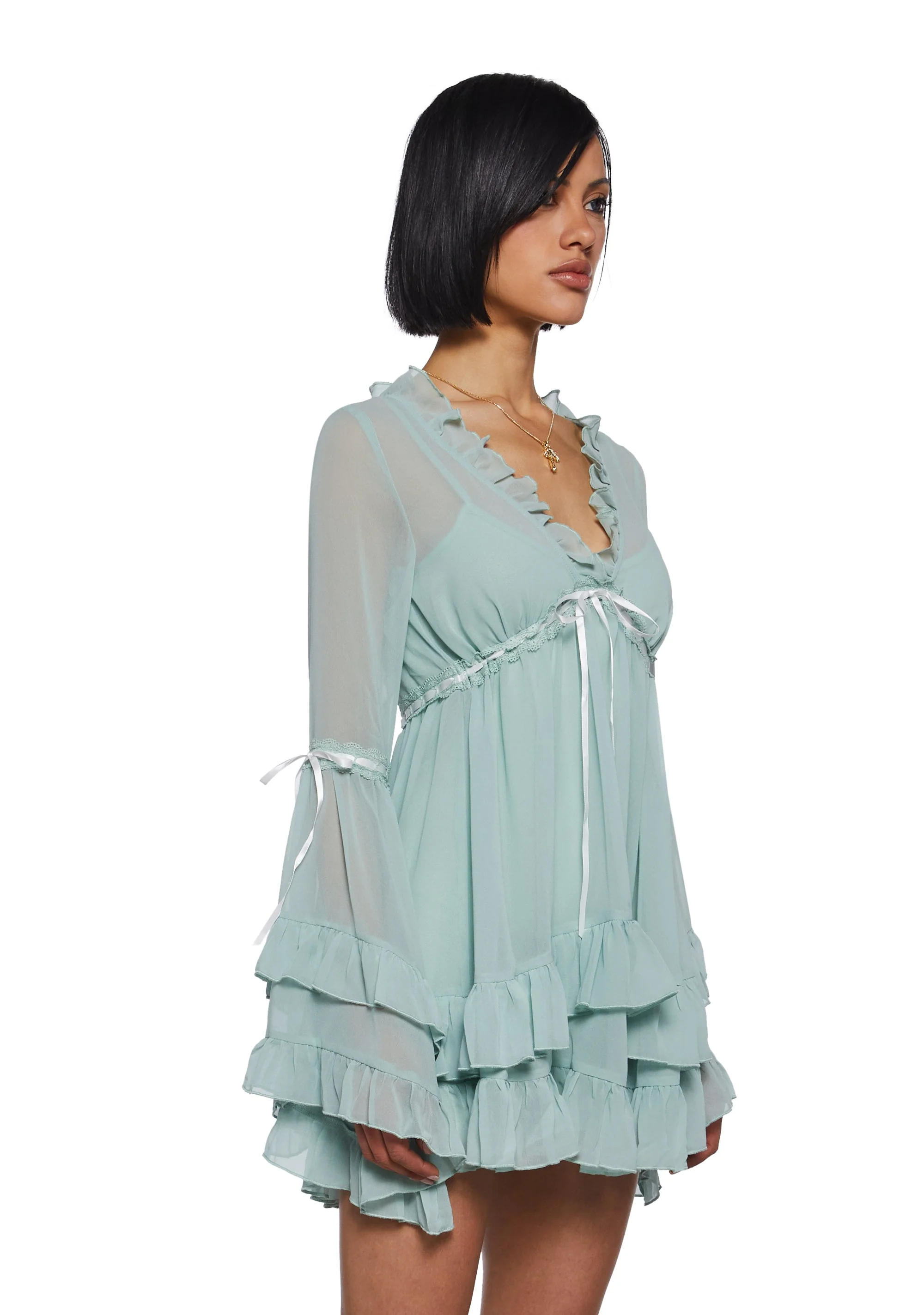 Real Divinity Mini Dress - Light Green - Image 3