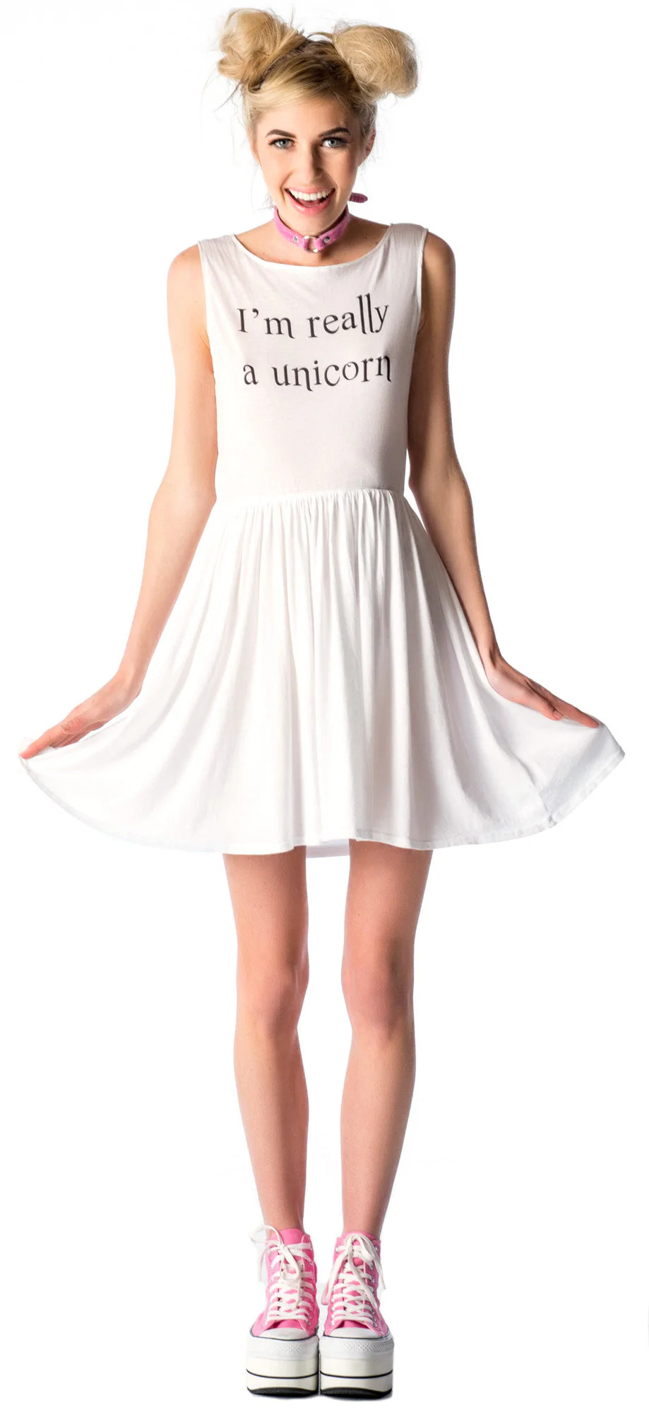 Really A Unicorn 90s Baby Doll Dress - White - Image 4