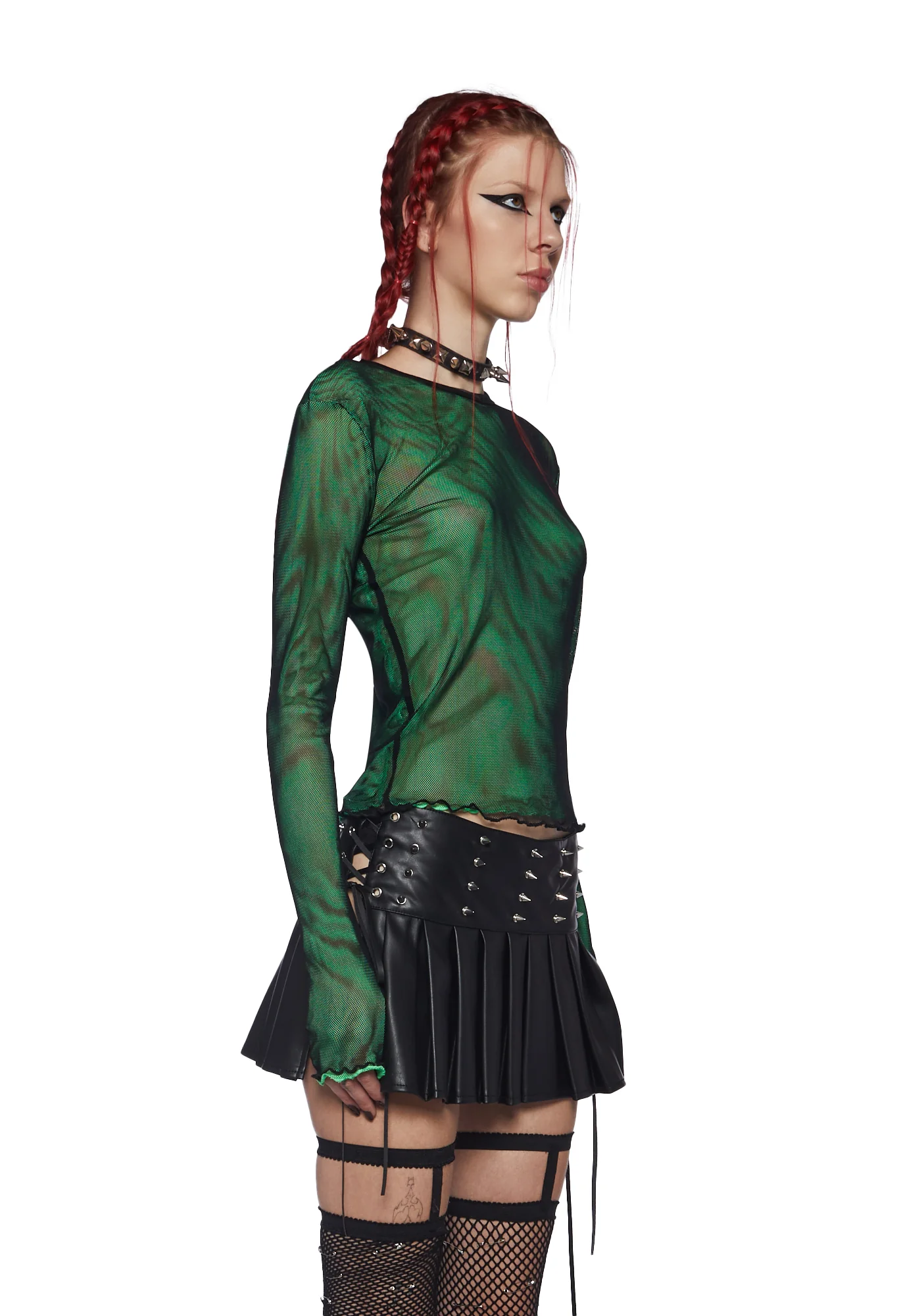 Rebel Calling Long Sleeve Top - Green - Image 3
