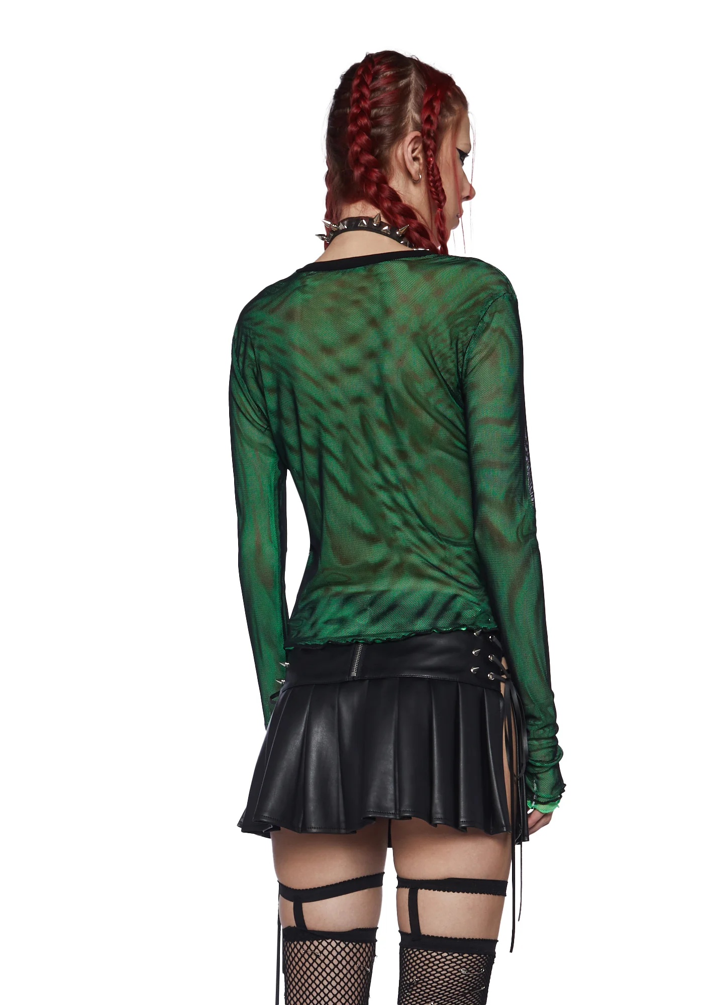 Rebel Calling Long Sleeve Top - Green - Image 4