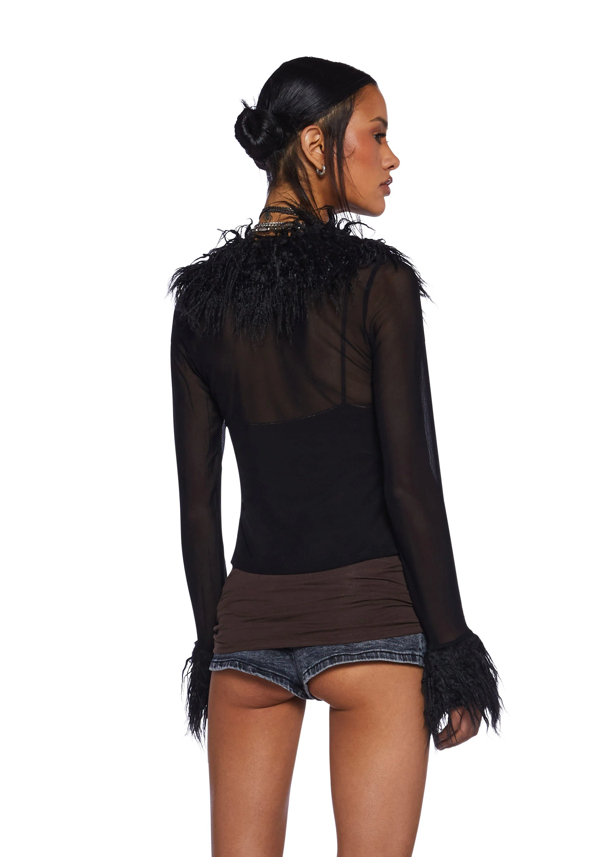 Rebel Charm Long Sleeve Top - Black - Image 4
