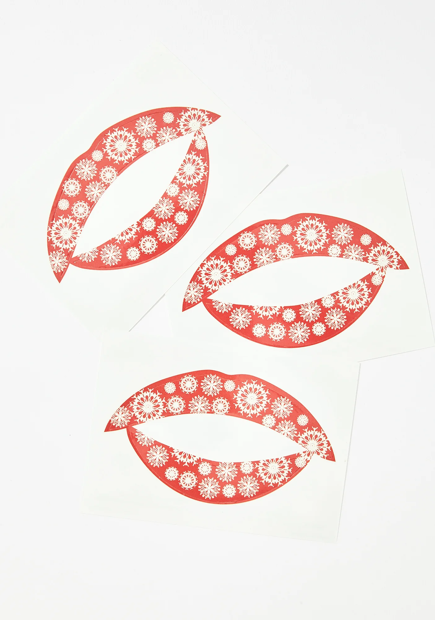 Red Snowflake Lip Applique - Image 4