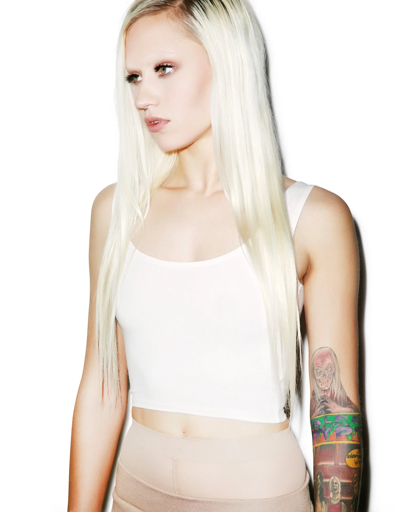 Reeves Fitted Crop Tank - Gray - Image 20