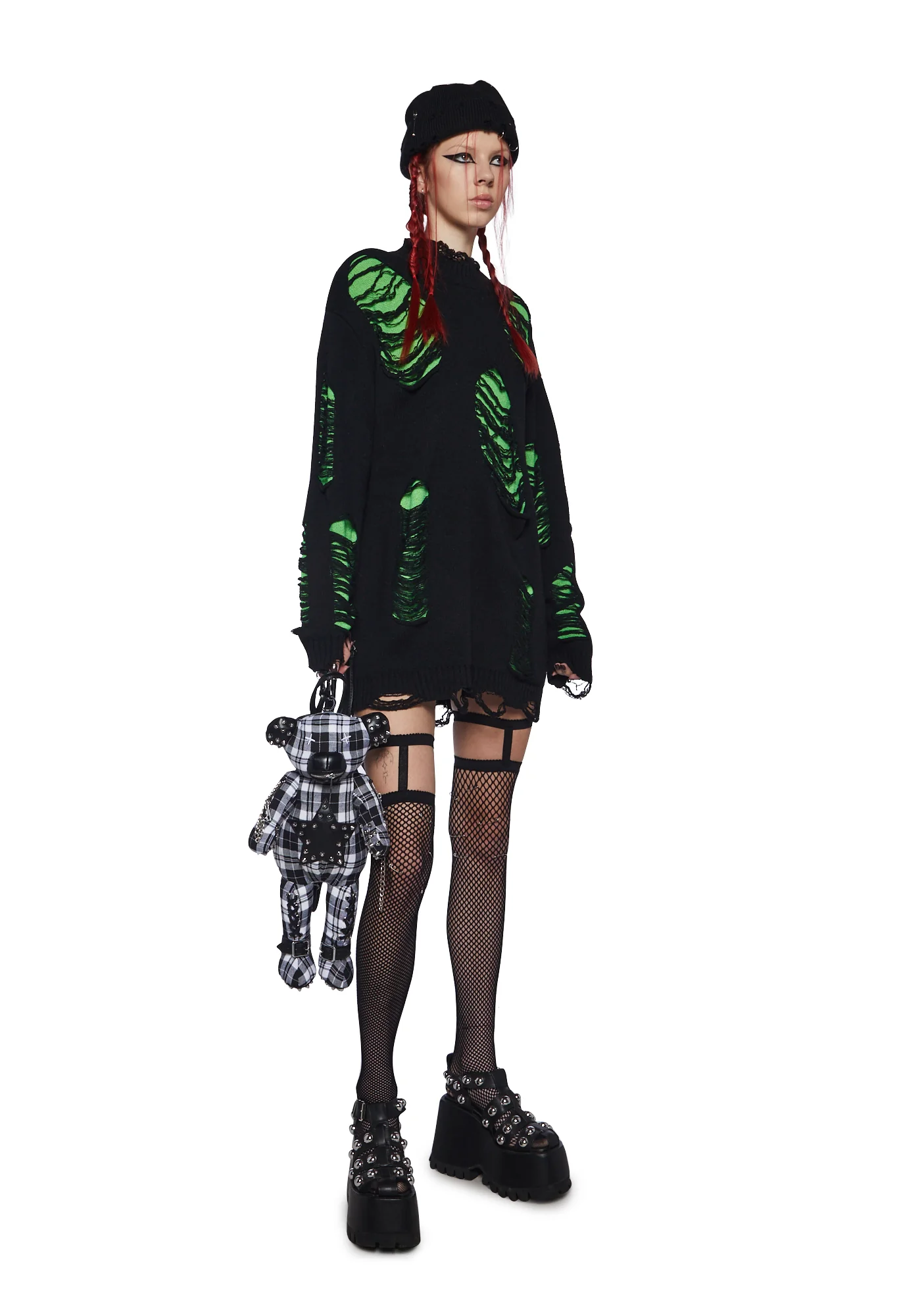 Remote Control Knit Sweater - Green - Image 2