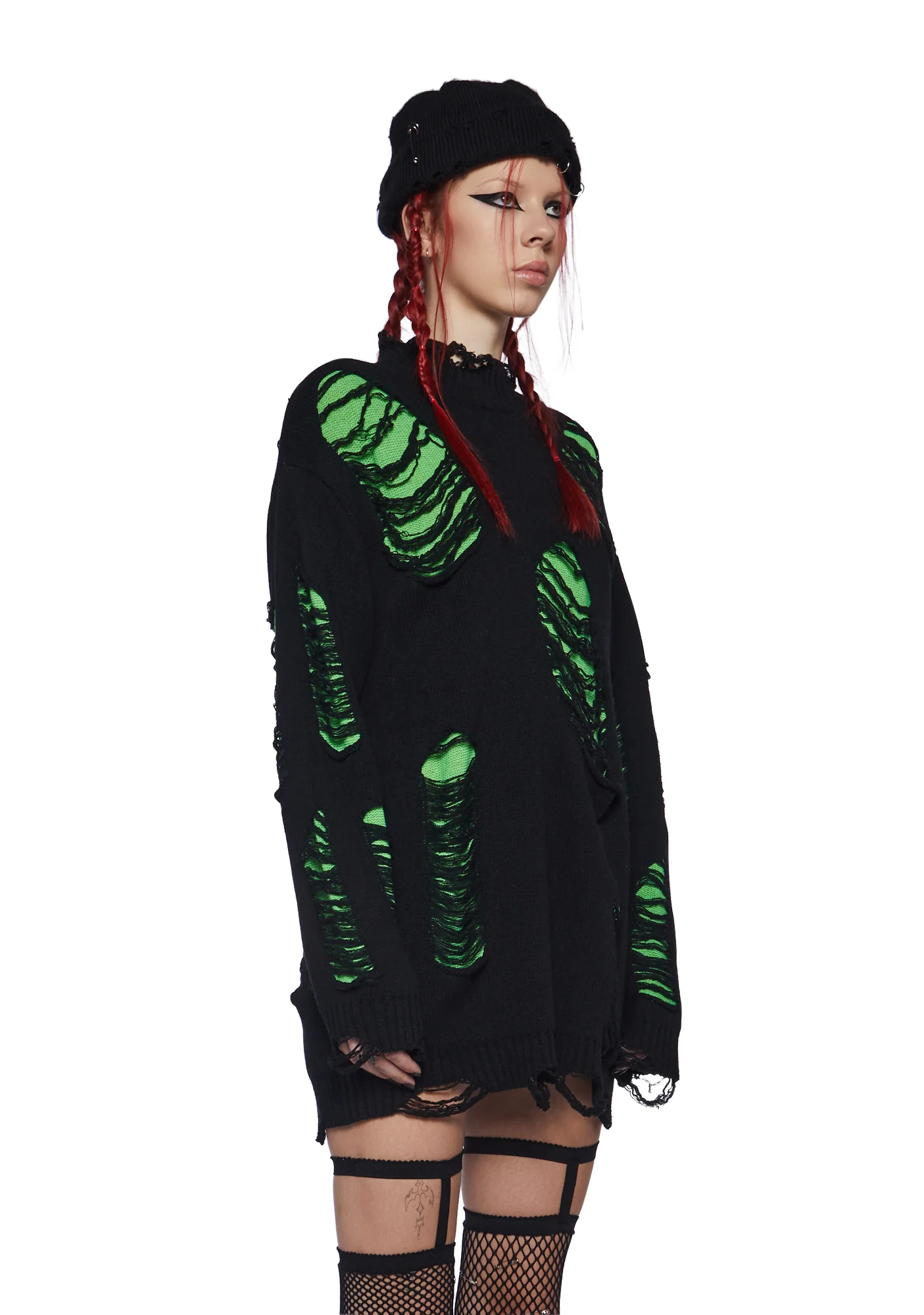 Remote Control Knit Sweater - Green - Image 3