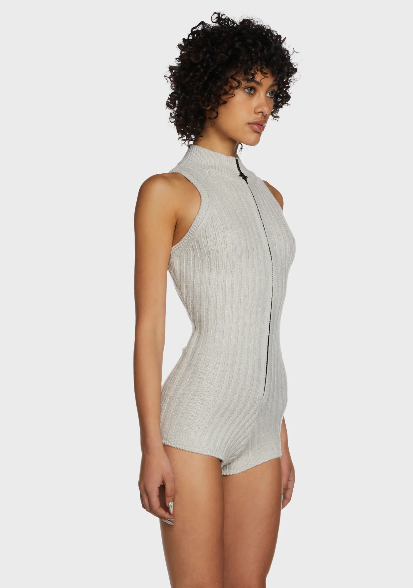Replay Sleeveless Knit Romper - Ecru - Image 3