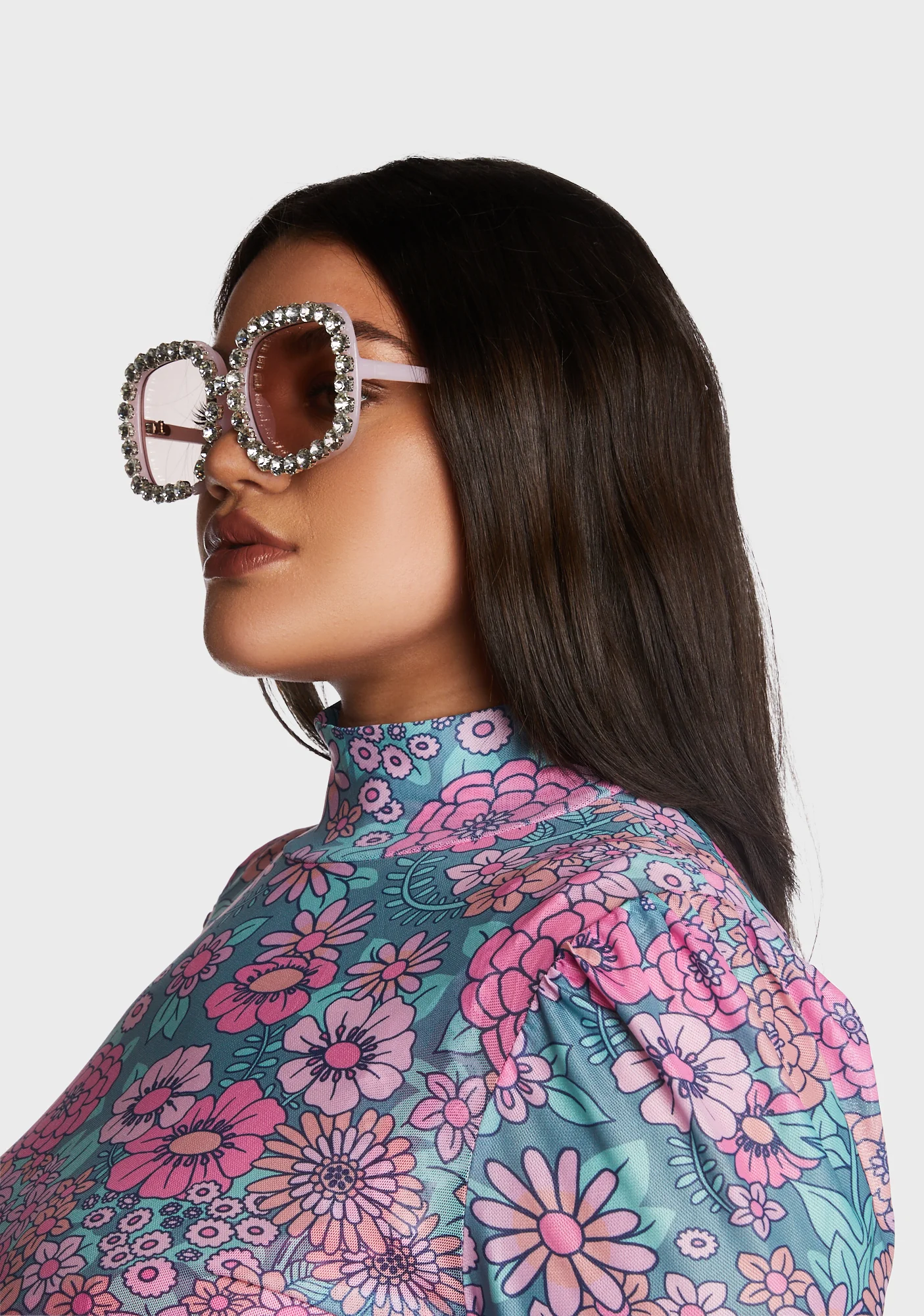 Retro Revival Rhinestone Sunglasses - Image 2