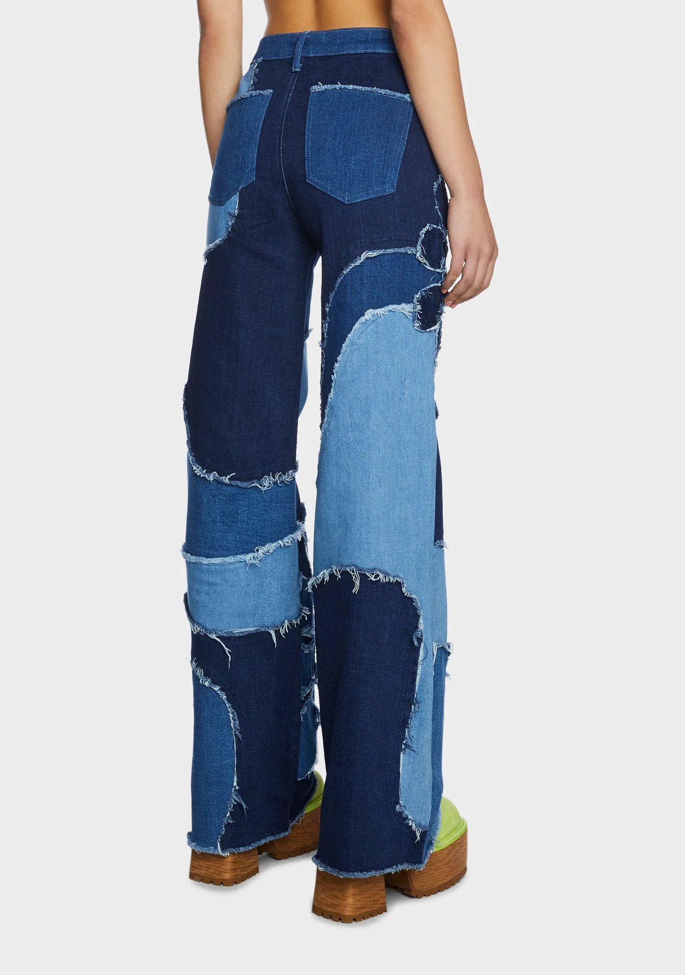 Retro Station Patchwork Pants - Image 4