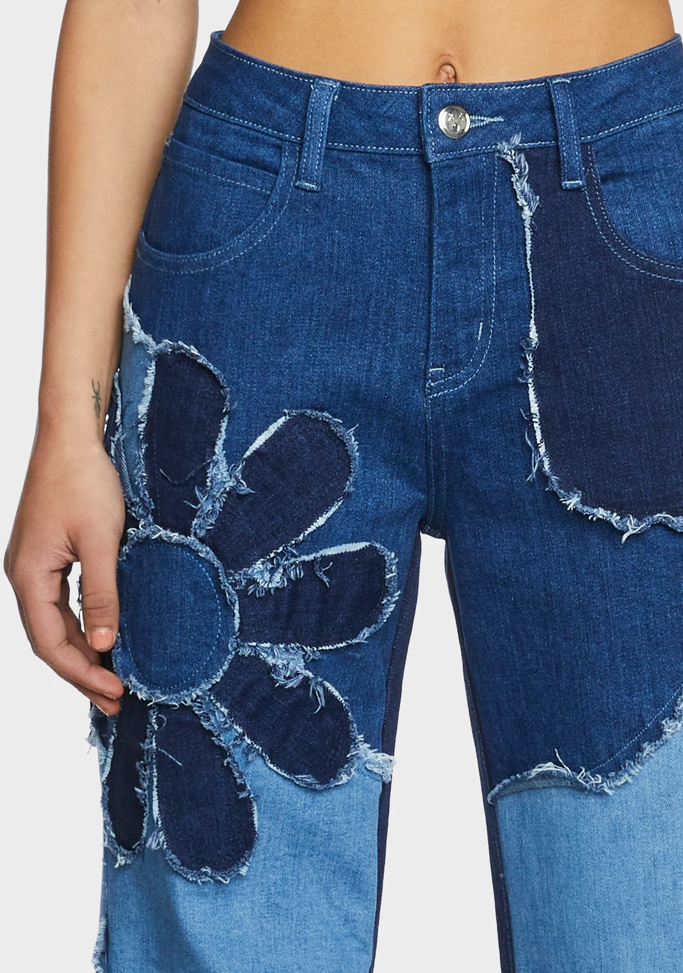 Retro Station Patchwork Pants - Image 5