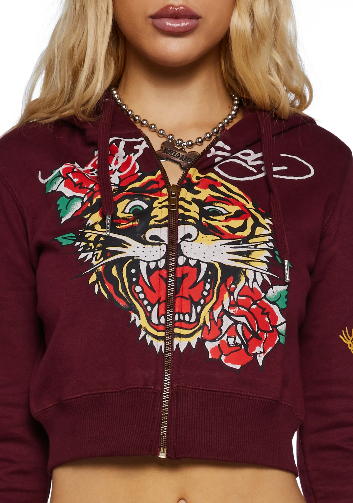 Retro Tiger Cropped Hoodie - Image 5