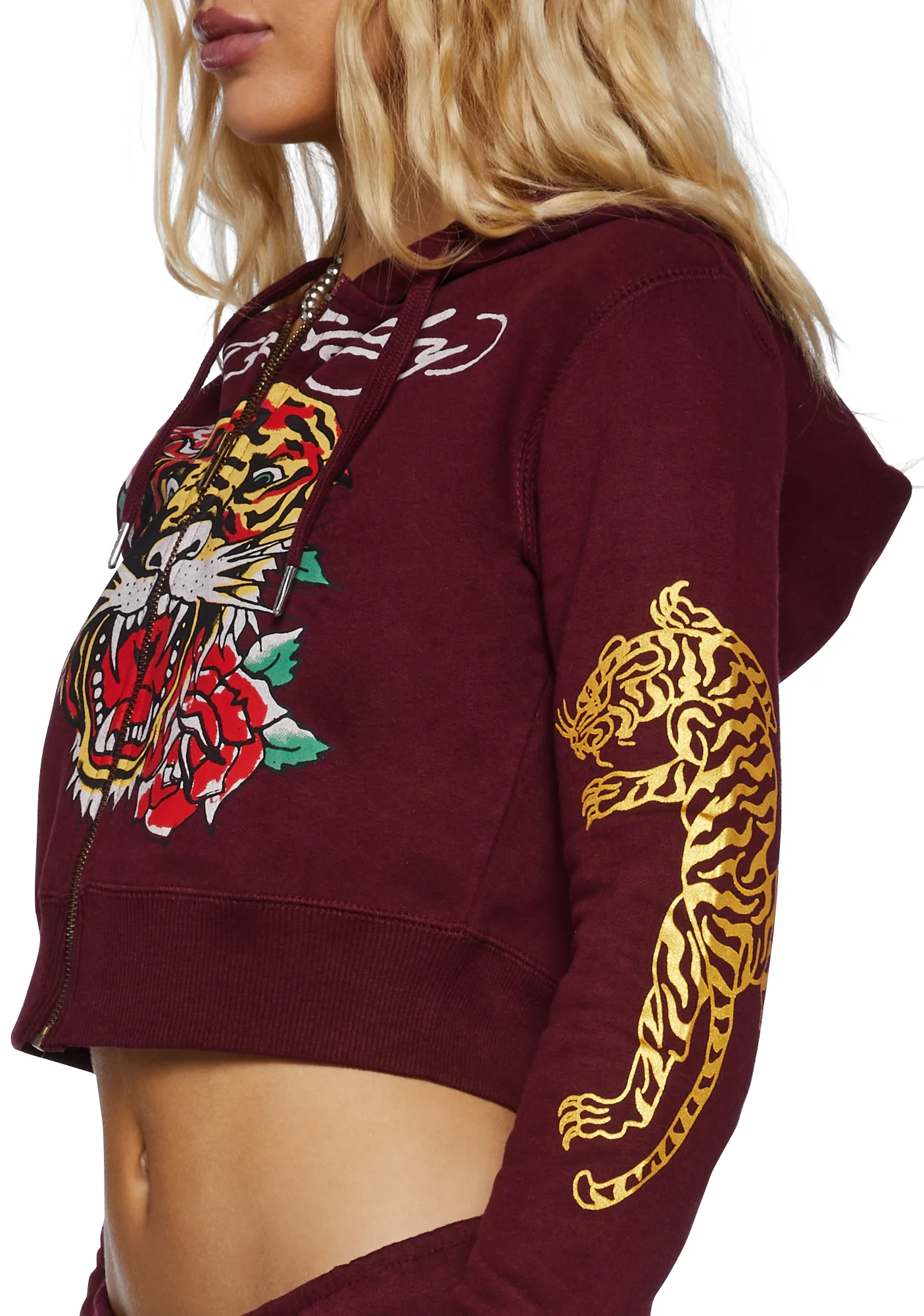 Retro Tiger Cropped Hoodie - Image 6