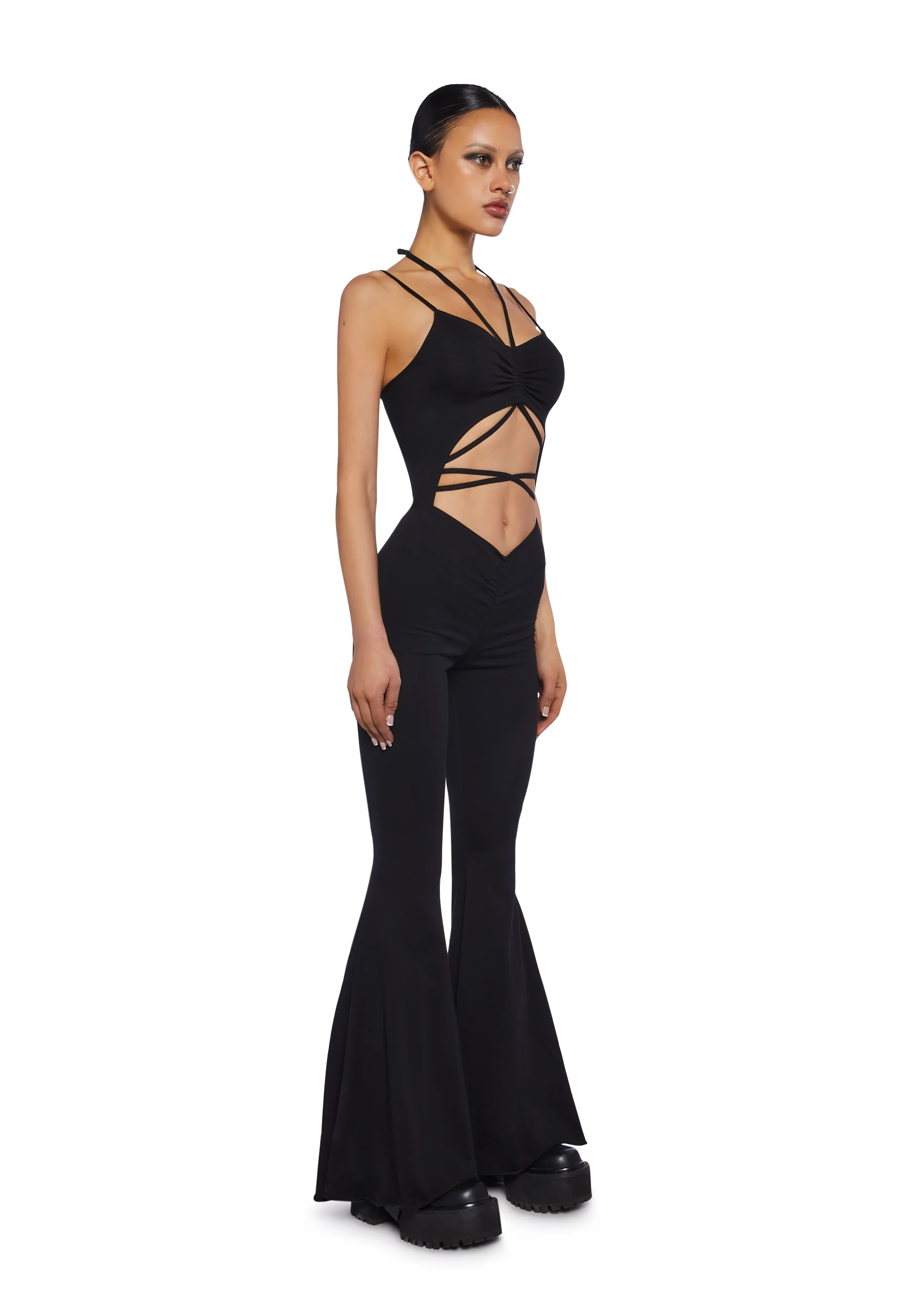 Reverb V-Cut Bell Bottom Jumpsuit - Image 3
