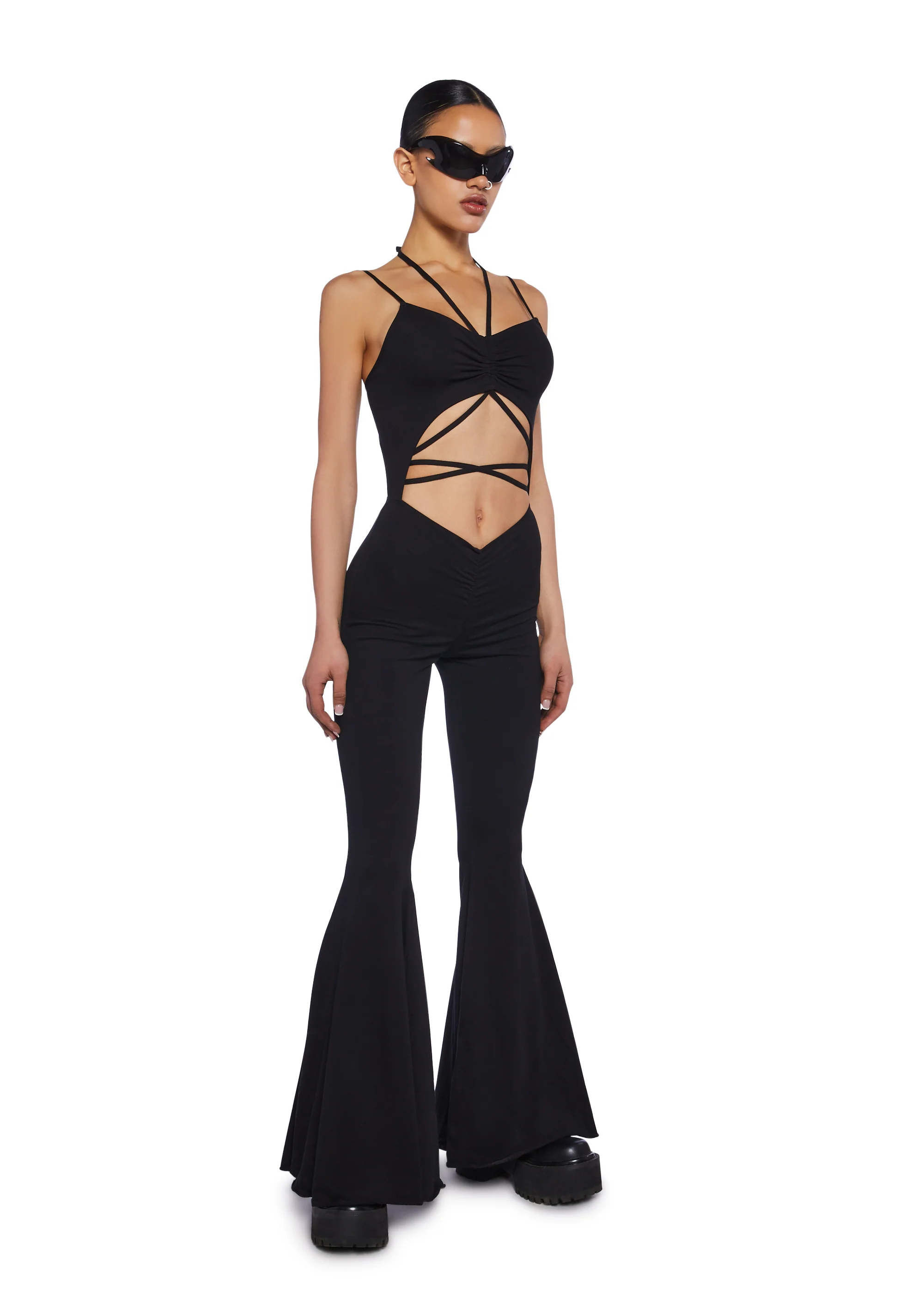Reverb V-Cut Bell Bottom Jumpsuit - Image 5