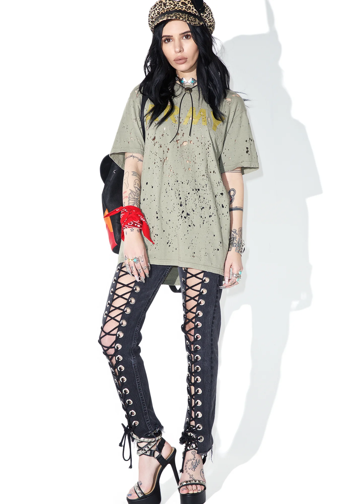 Reworked Distressed Army Tee - Image 5