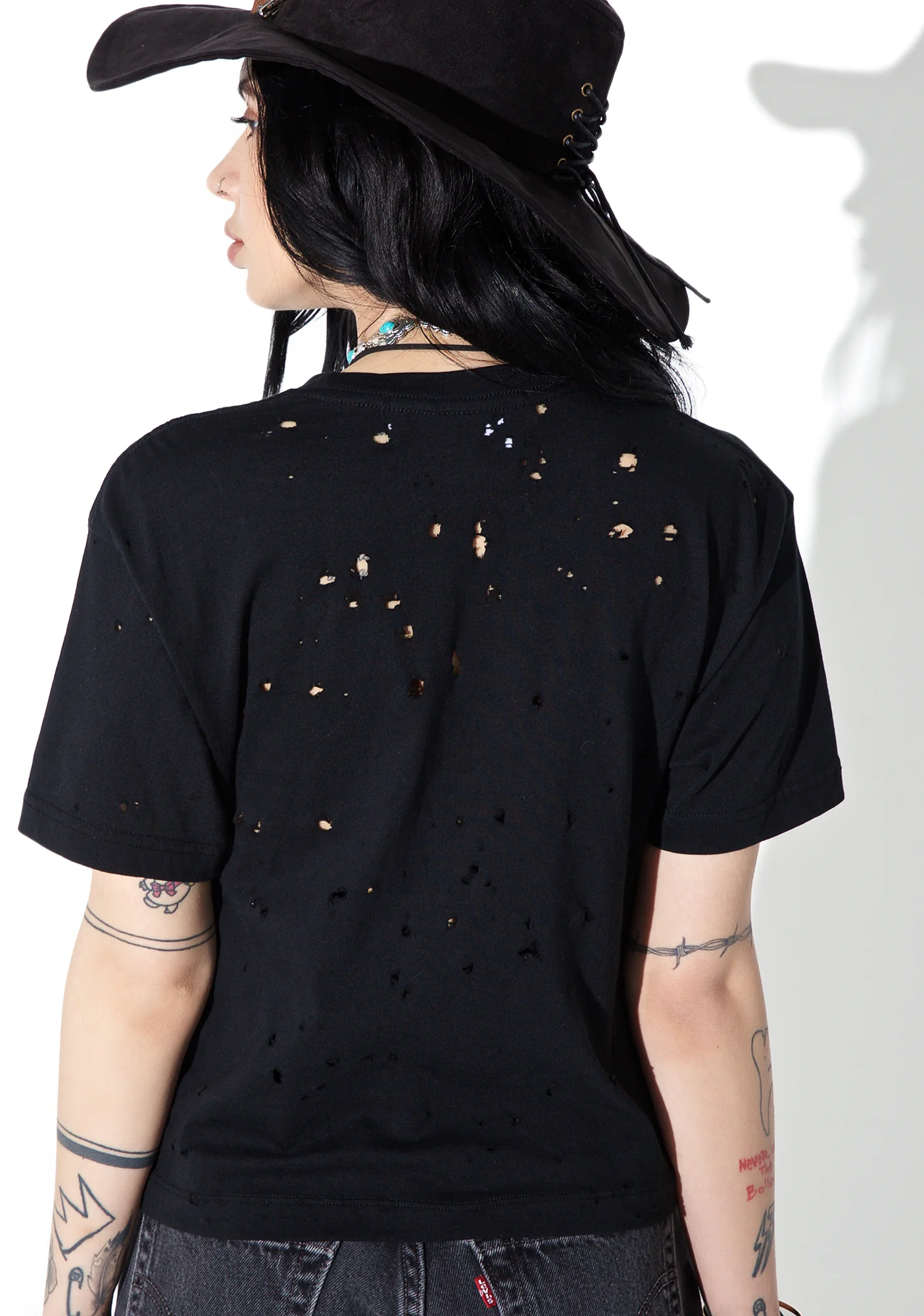 Reworked Distressed Crop Tee - Image 4