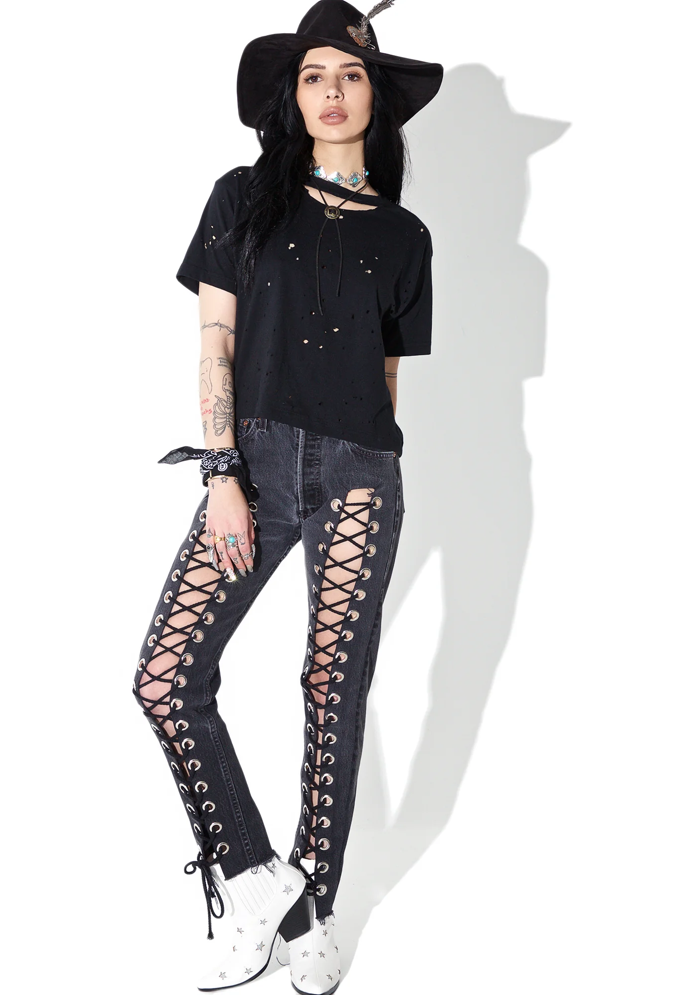 Reworked Distressed Crop Tee - Image 5
