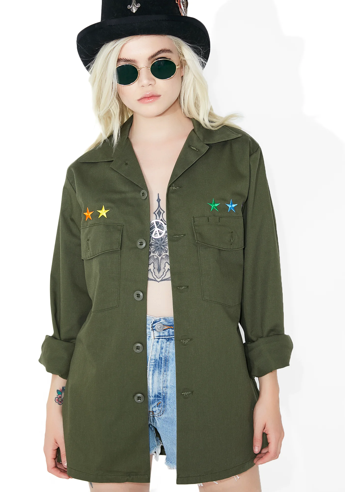 Reworked Rainbow Star Military Jacket - Image 2