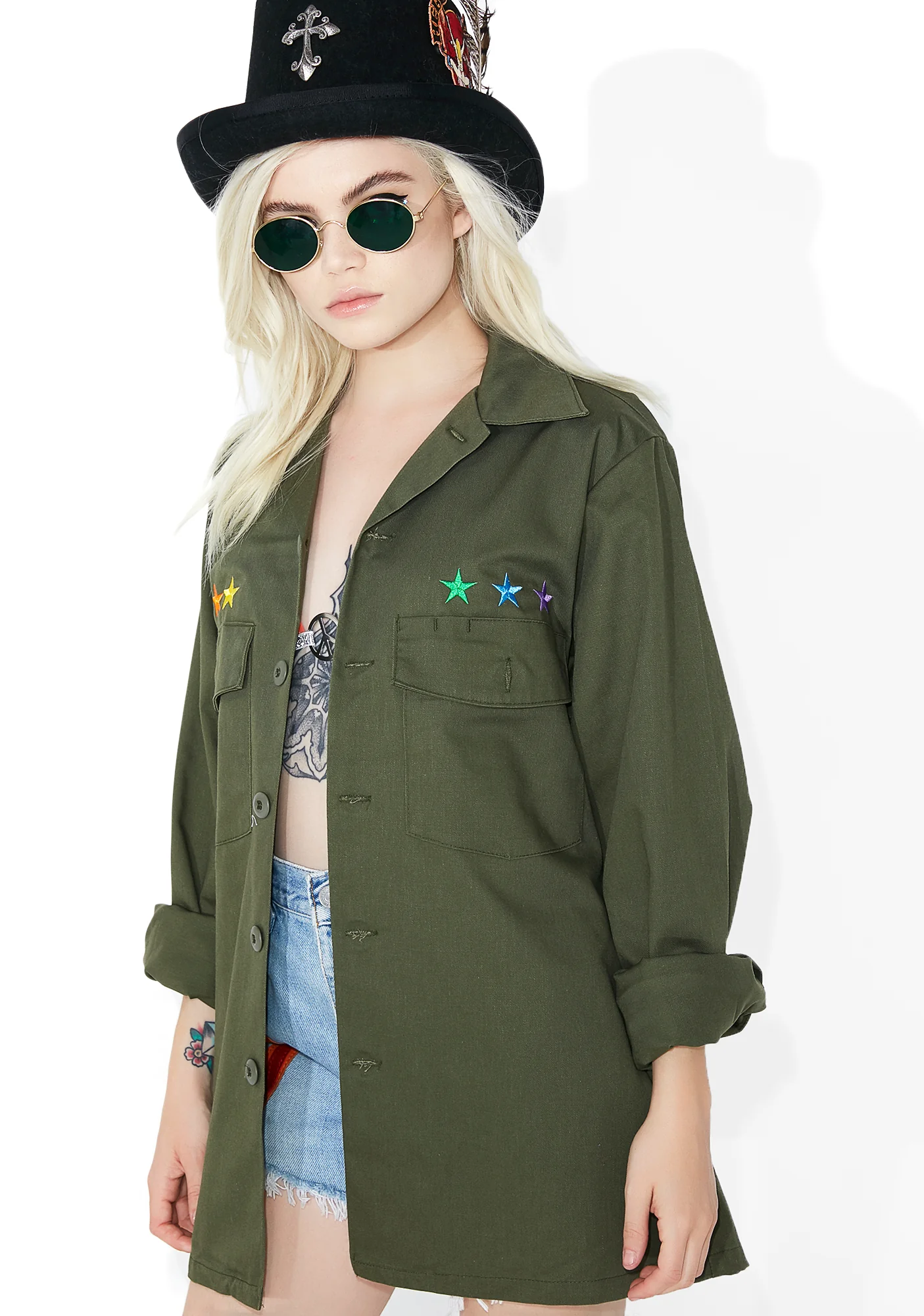 Reworked Rainbow Star Military Jacket - Image 4