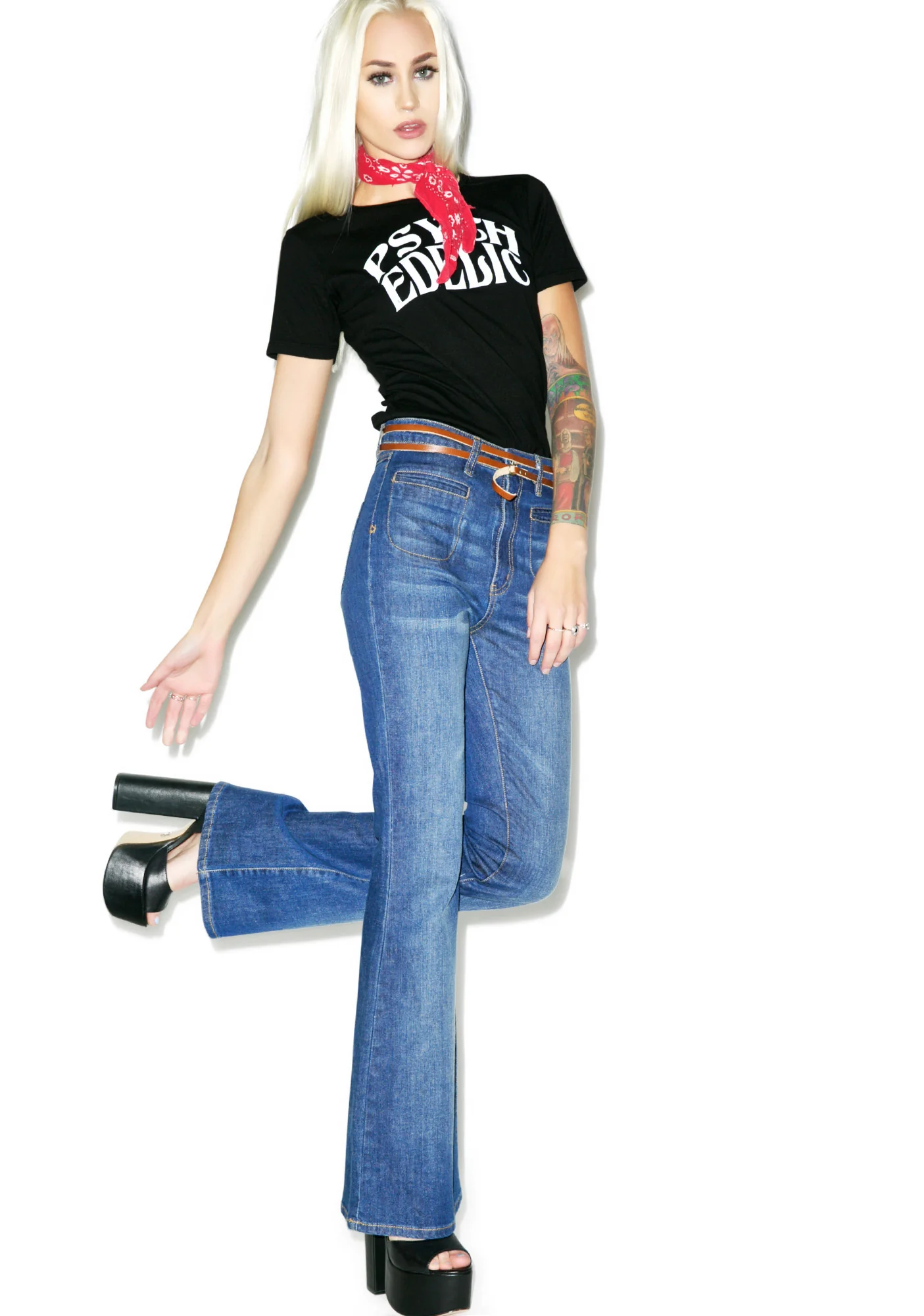 Rex Stretch Denim Flares - Image 2