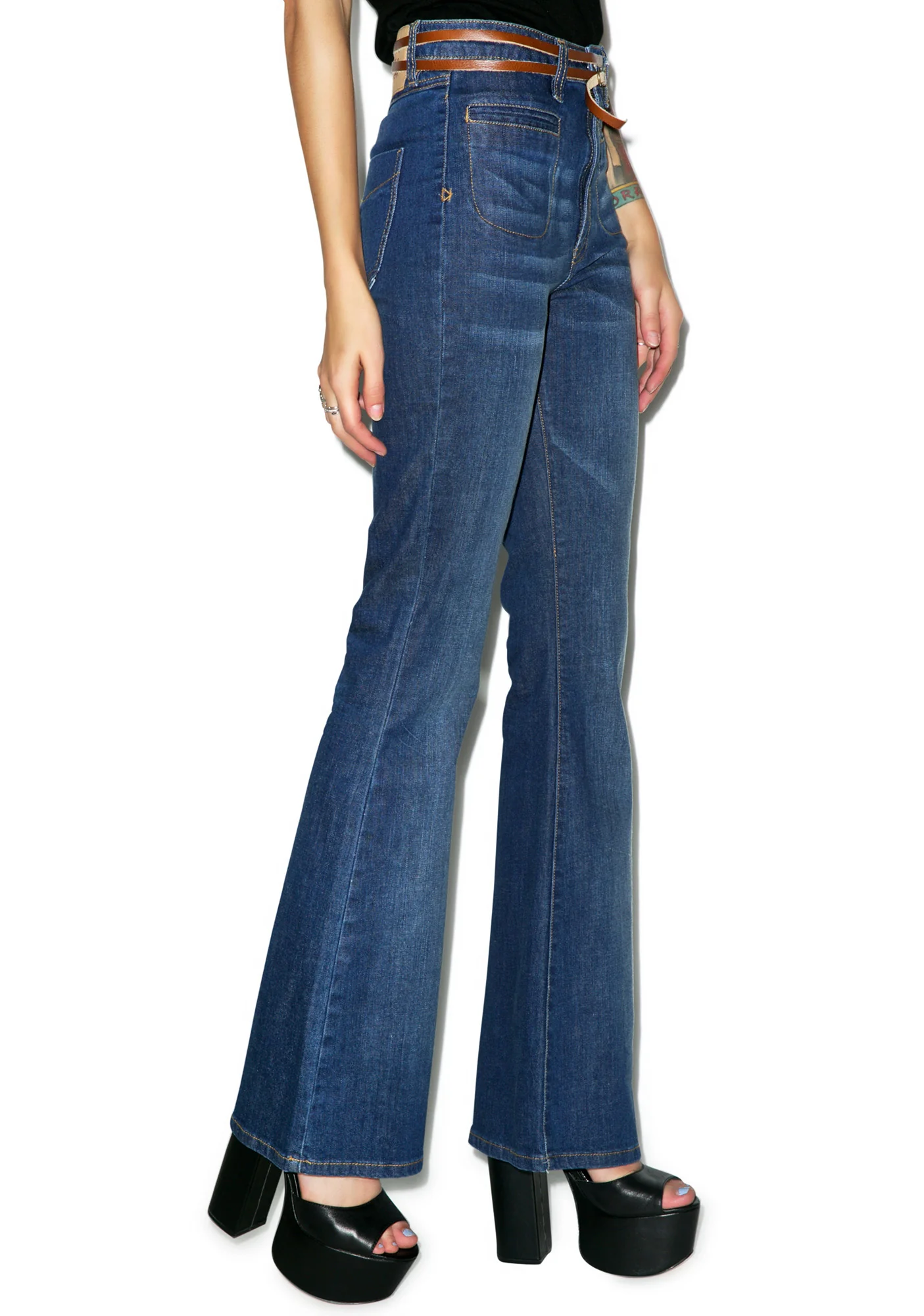 Rex Stretch Denim Flares - Image 4