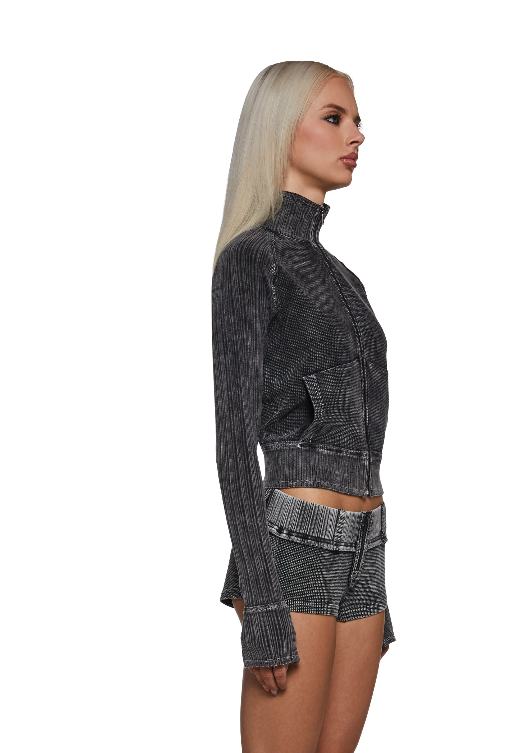 Ego Ribbed Knit Zip Up - Image 3