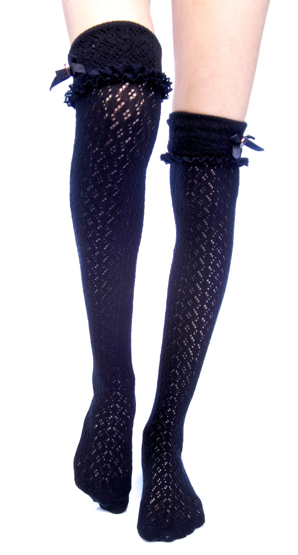 Ribbon Knee High Socks - Off White - Image 4