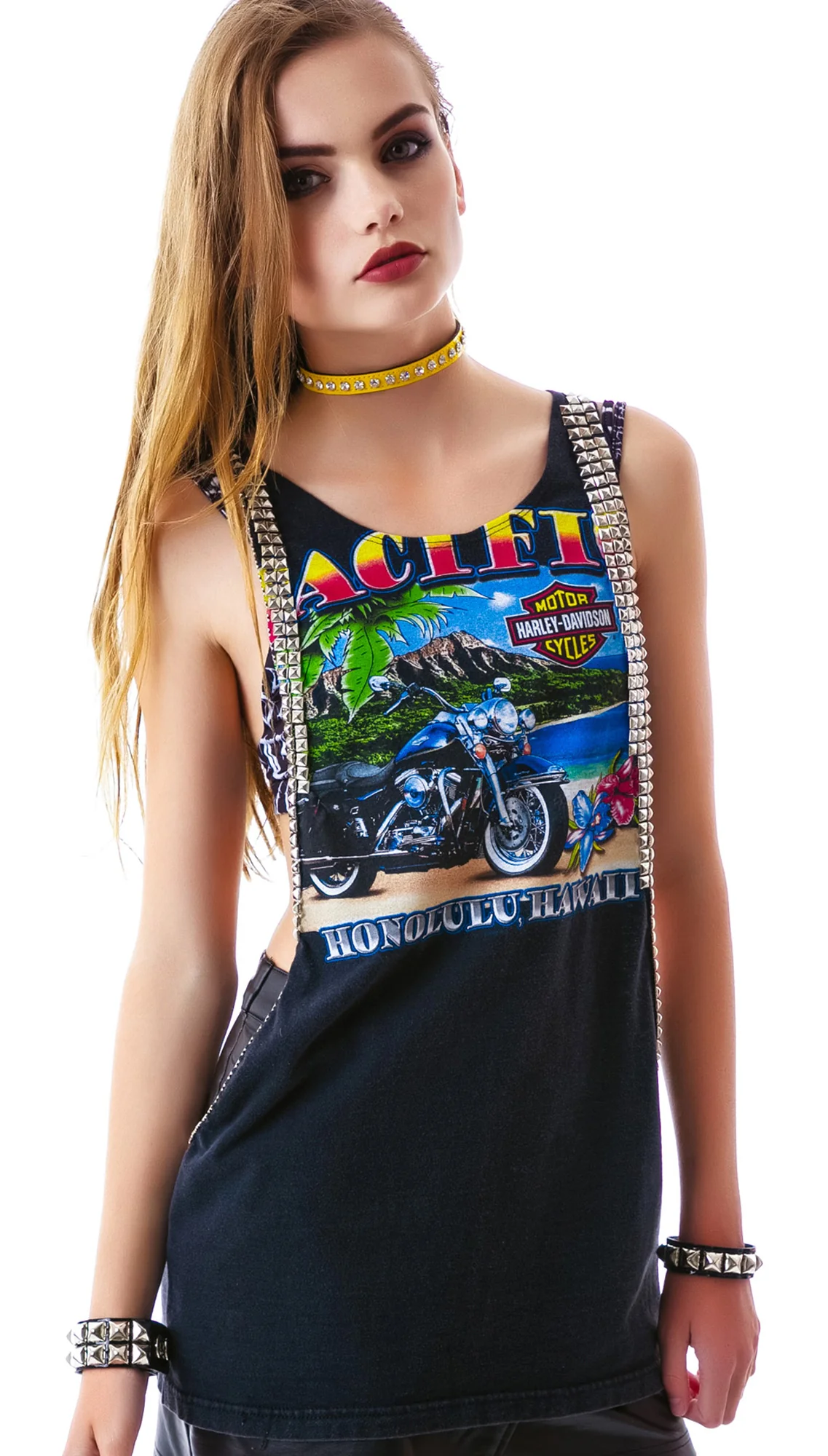 Ride On Open Side Studded Biker Tank - Image 4